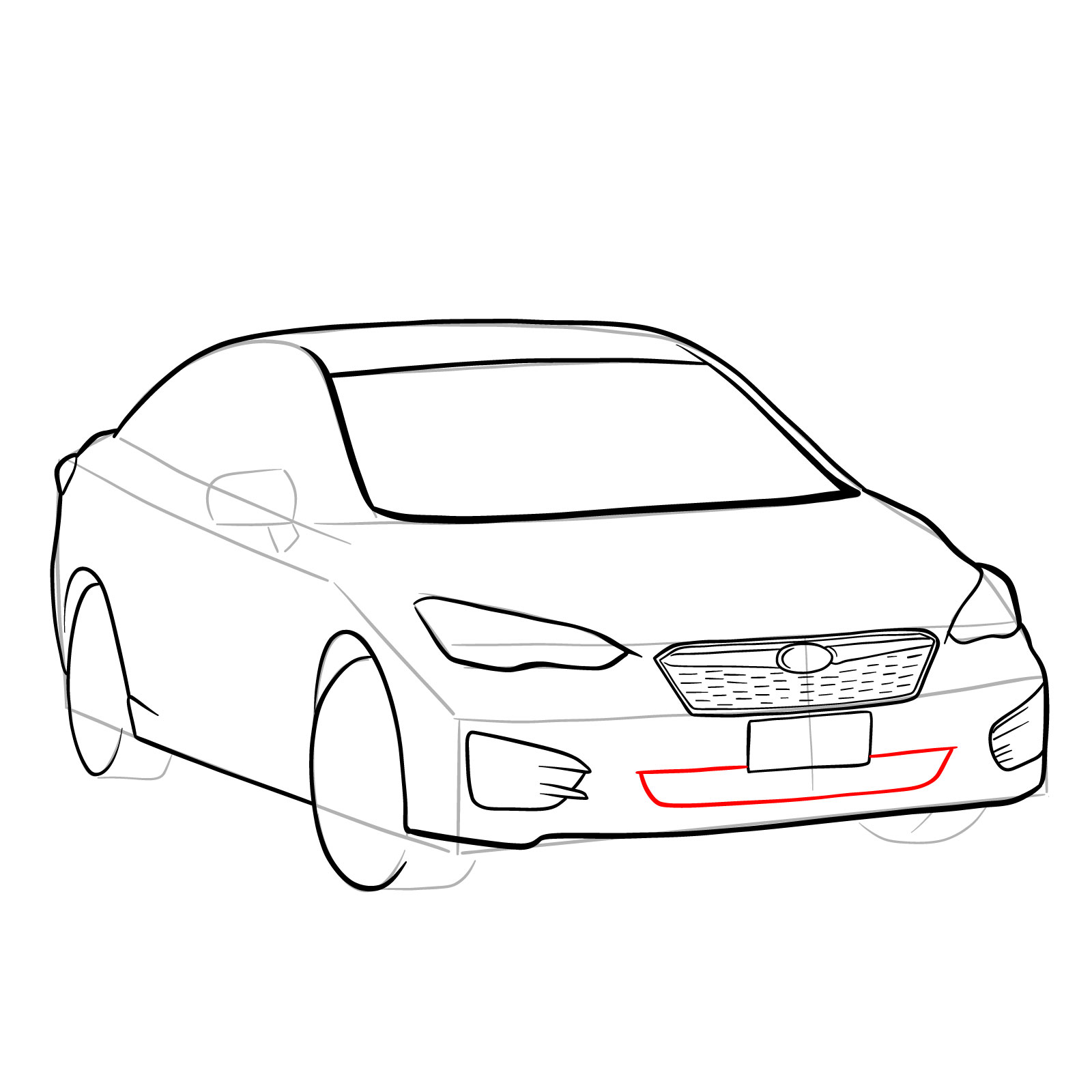 How to draw 2022 Subaru Impreza - step 20