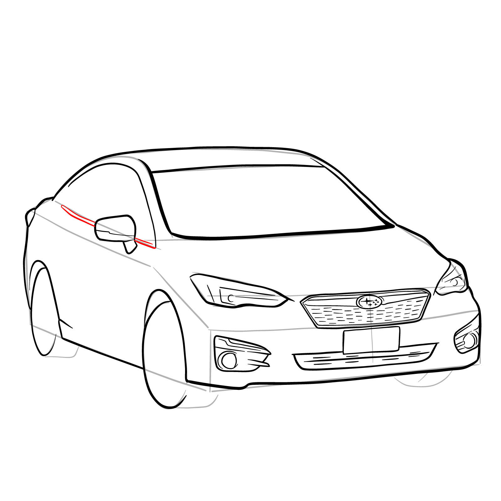 How to draw 2022 Subaru Impreza - step 25
