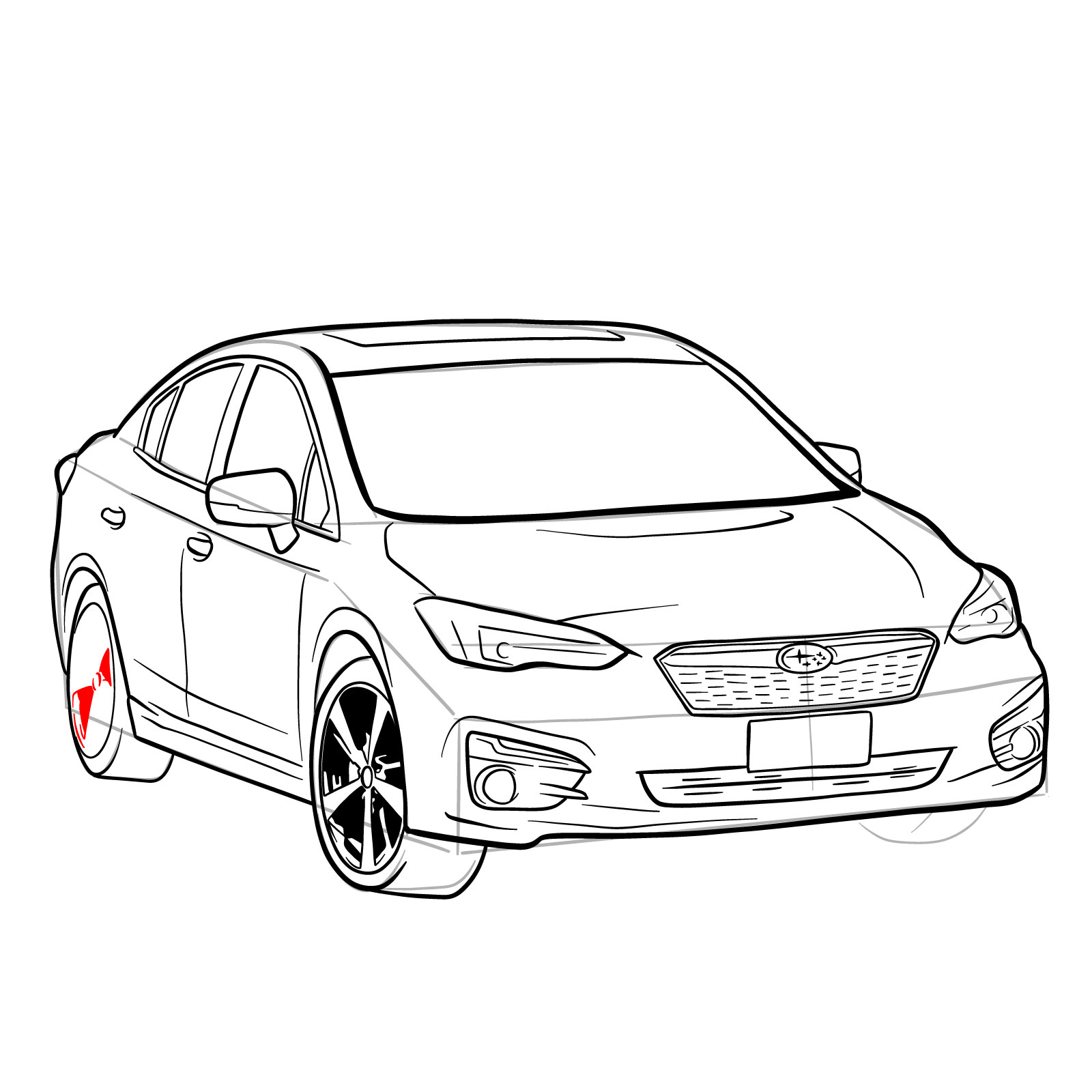 How to draw 2022 Subaru Impreza - step 35