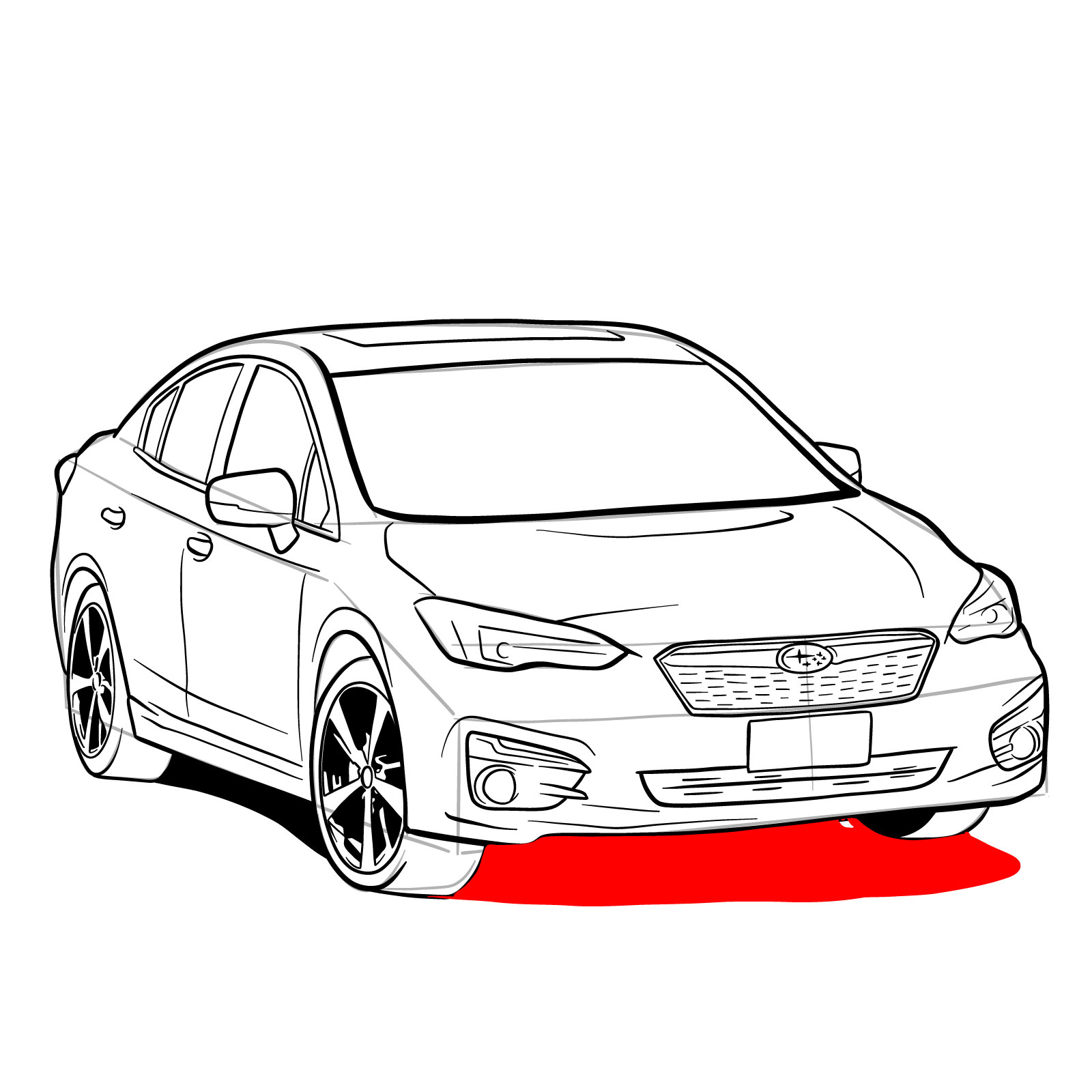 How to draw 2022 Subaru Impreza - step 38