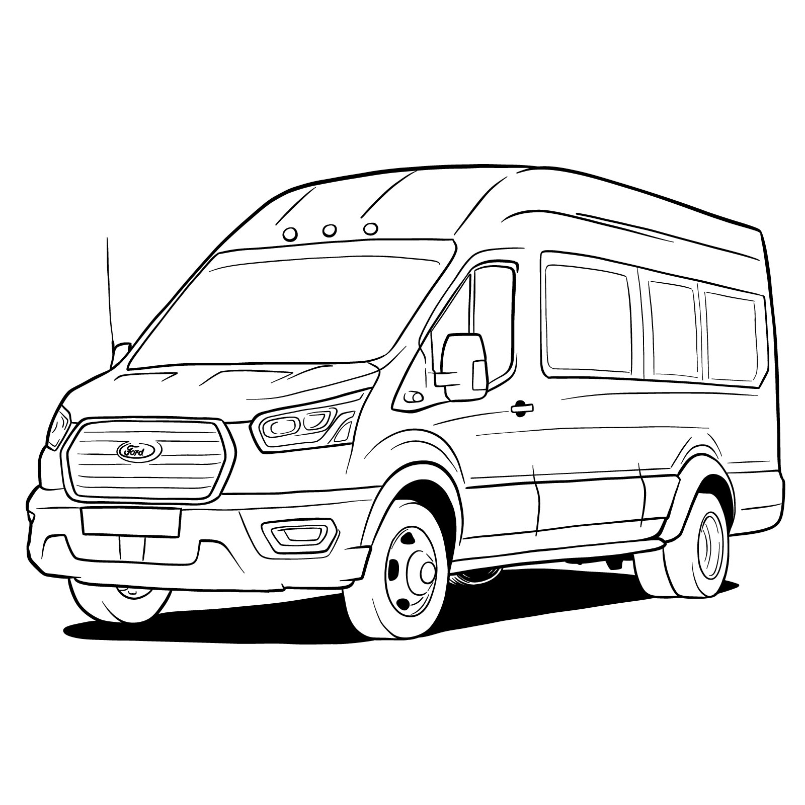 How to draw 2020 Ford Transit - final step