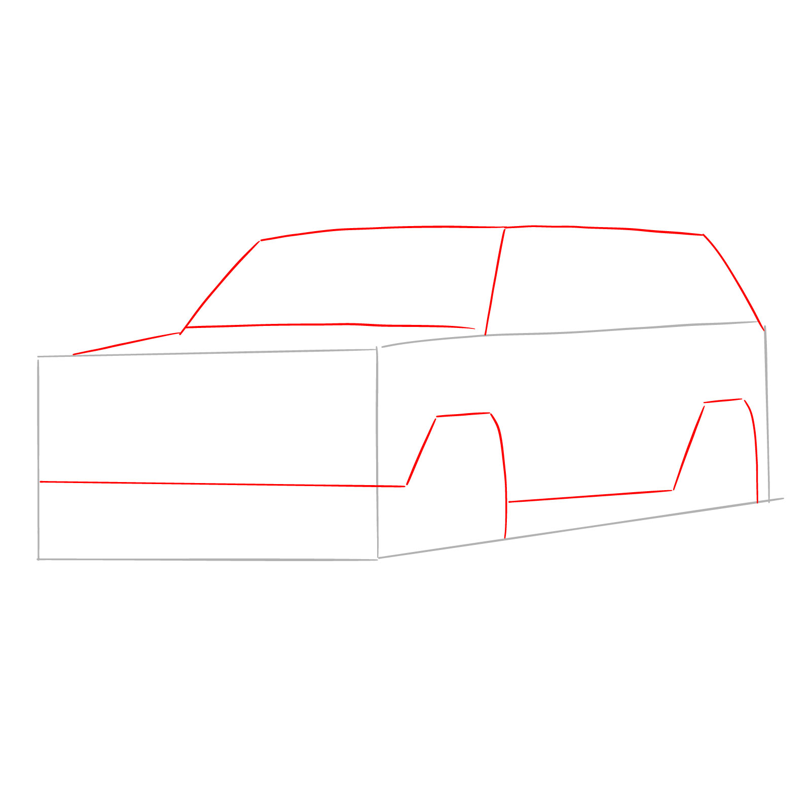 How to draw 2020 Toyota 4Runner - step 02