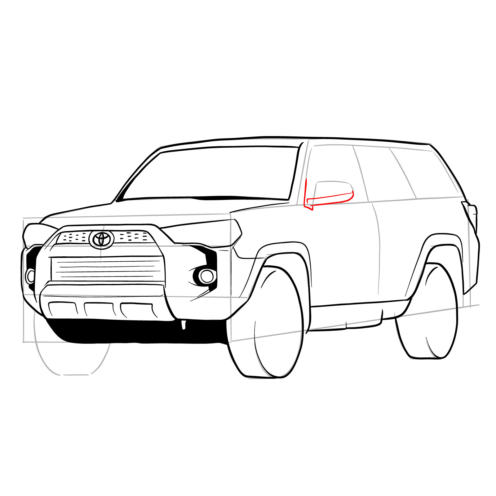 How to draw 2020 Toyota 4Runner - step 24