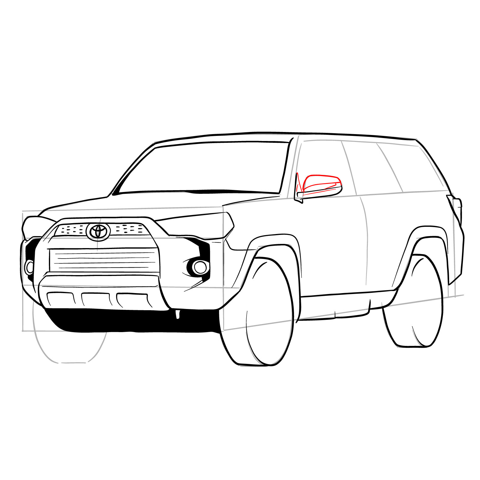 How to draw 2020 Toyota 4Runner - step 25