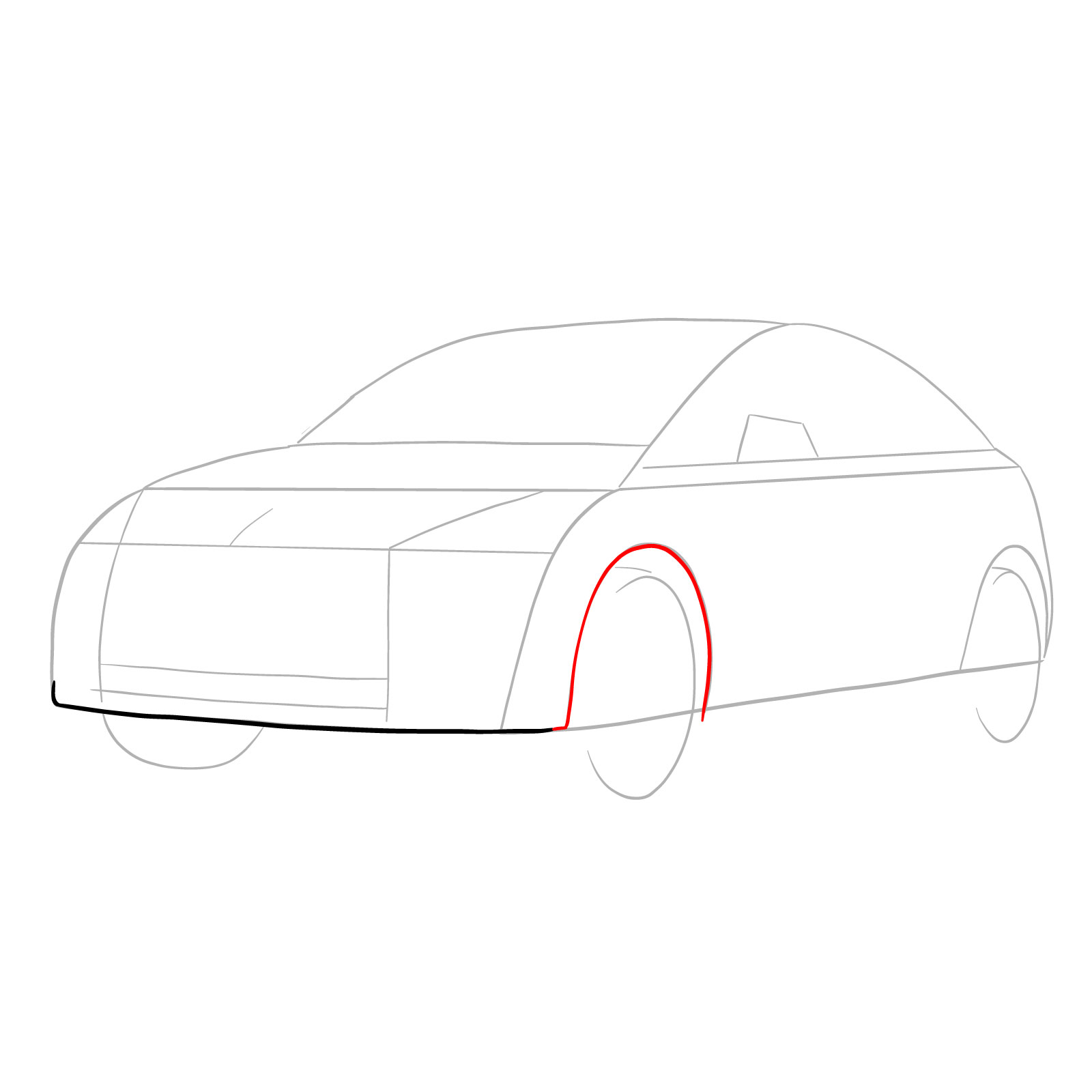 How to draw 2021 Tesla Model Y - step 05