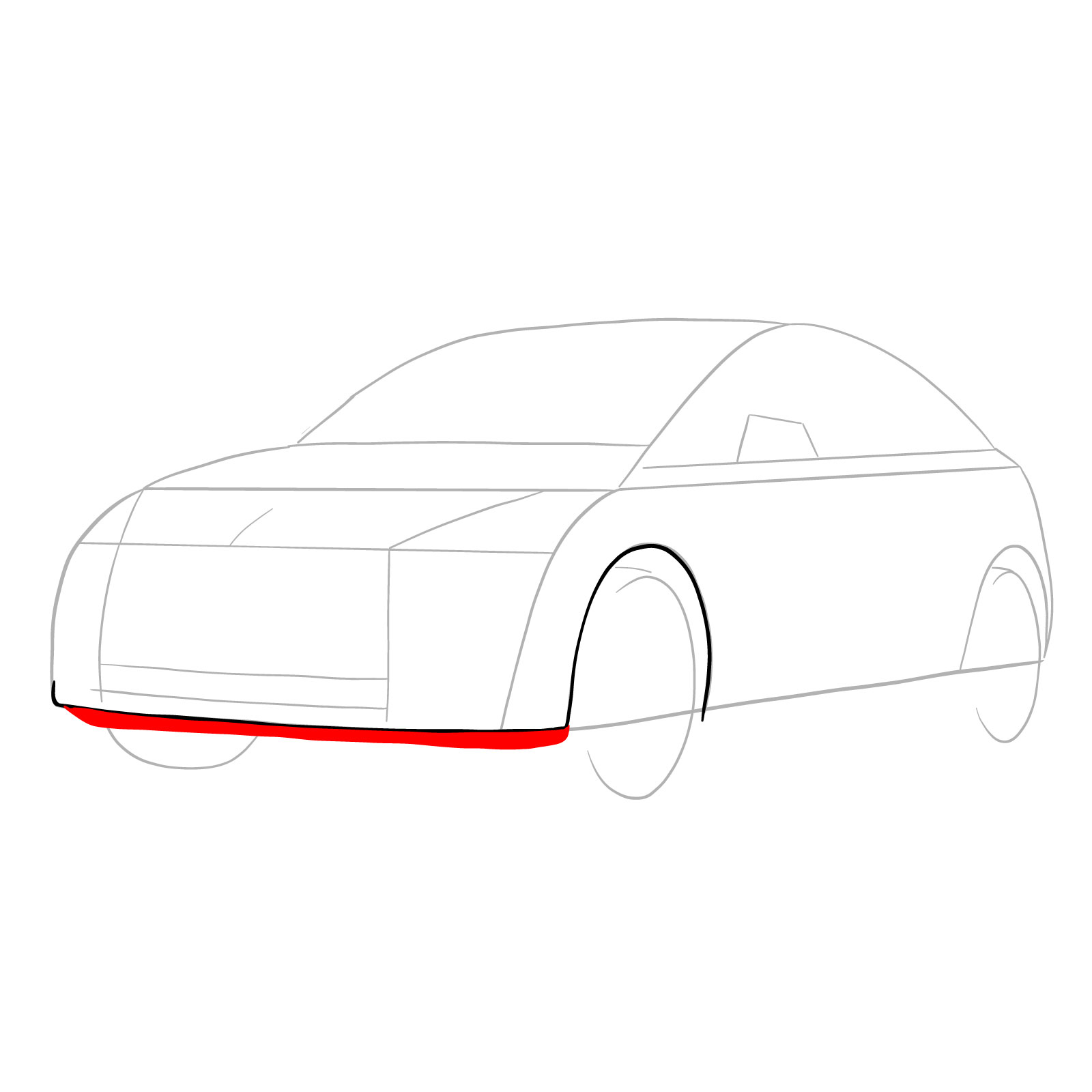 How to draw 2021 Tesla Model Y - step 06