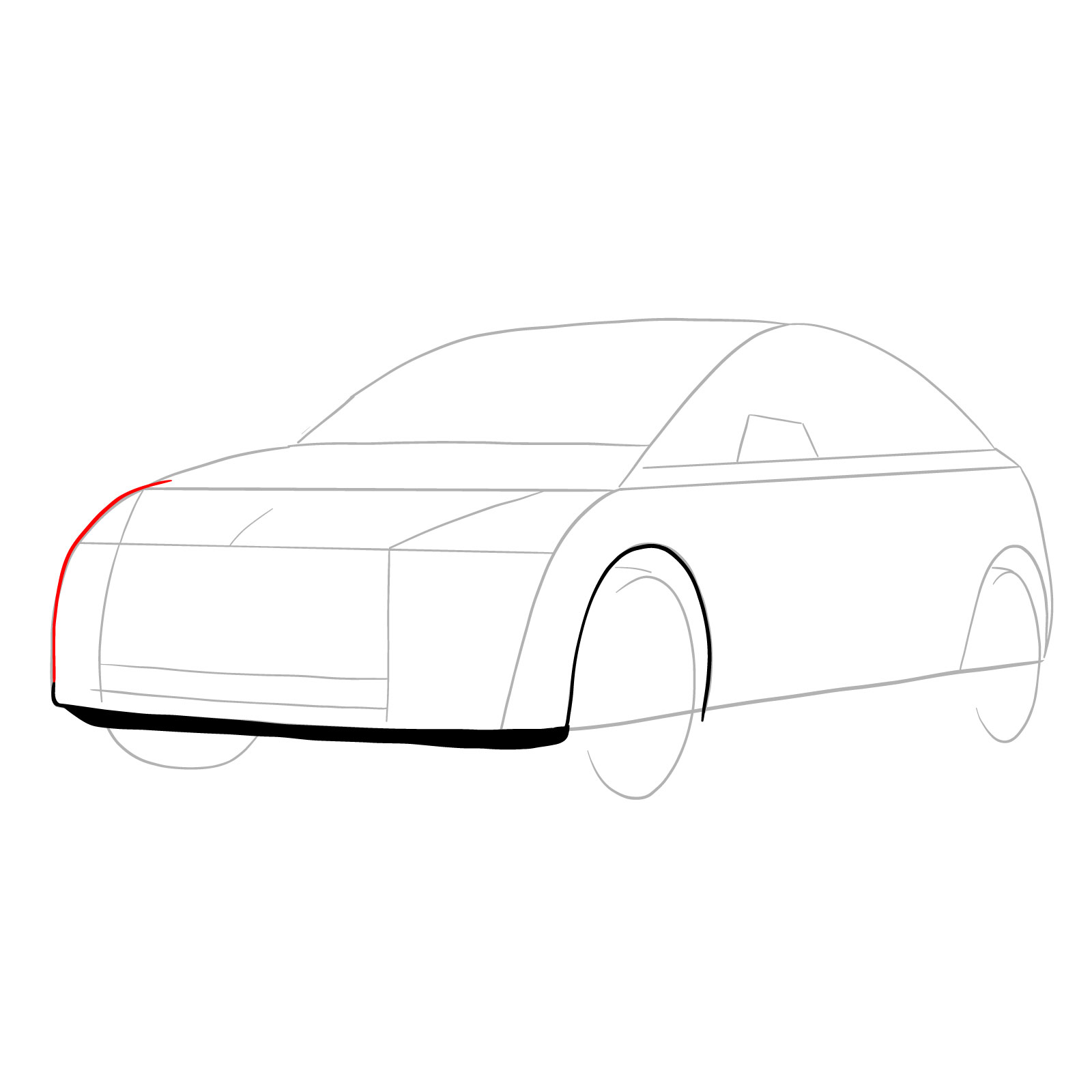 How to draw 2021 Tesla Model Y - step 07