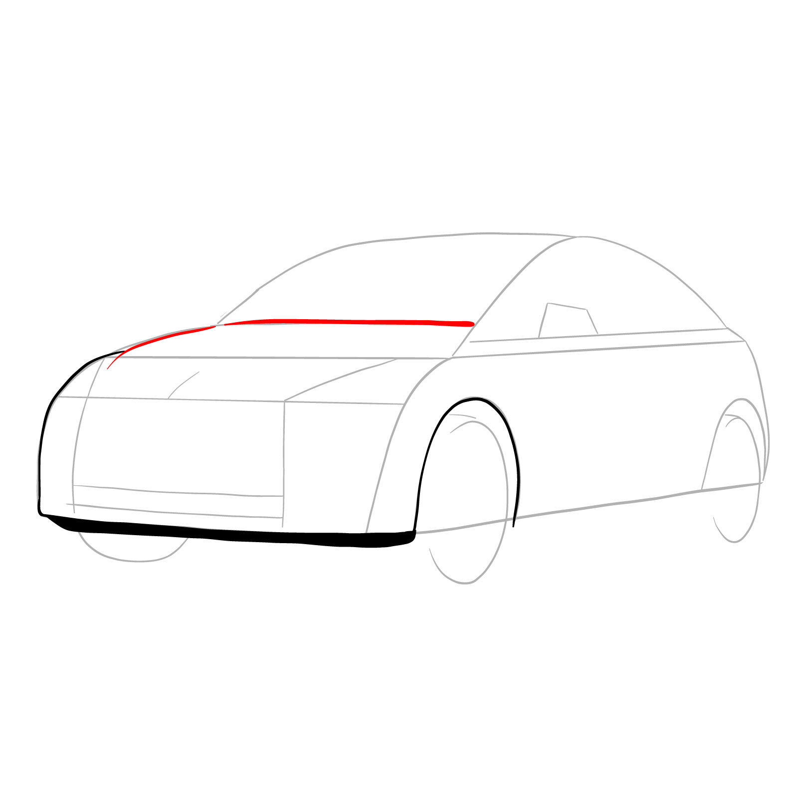 How to draw 2021 Tesla Model Y - step 08