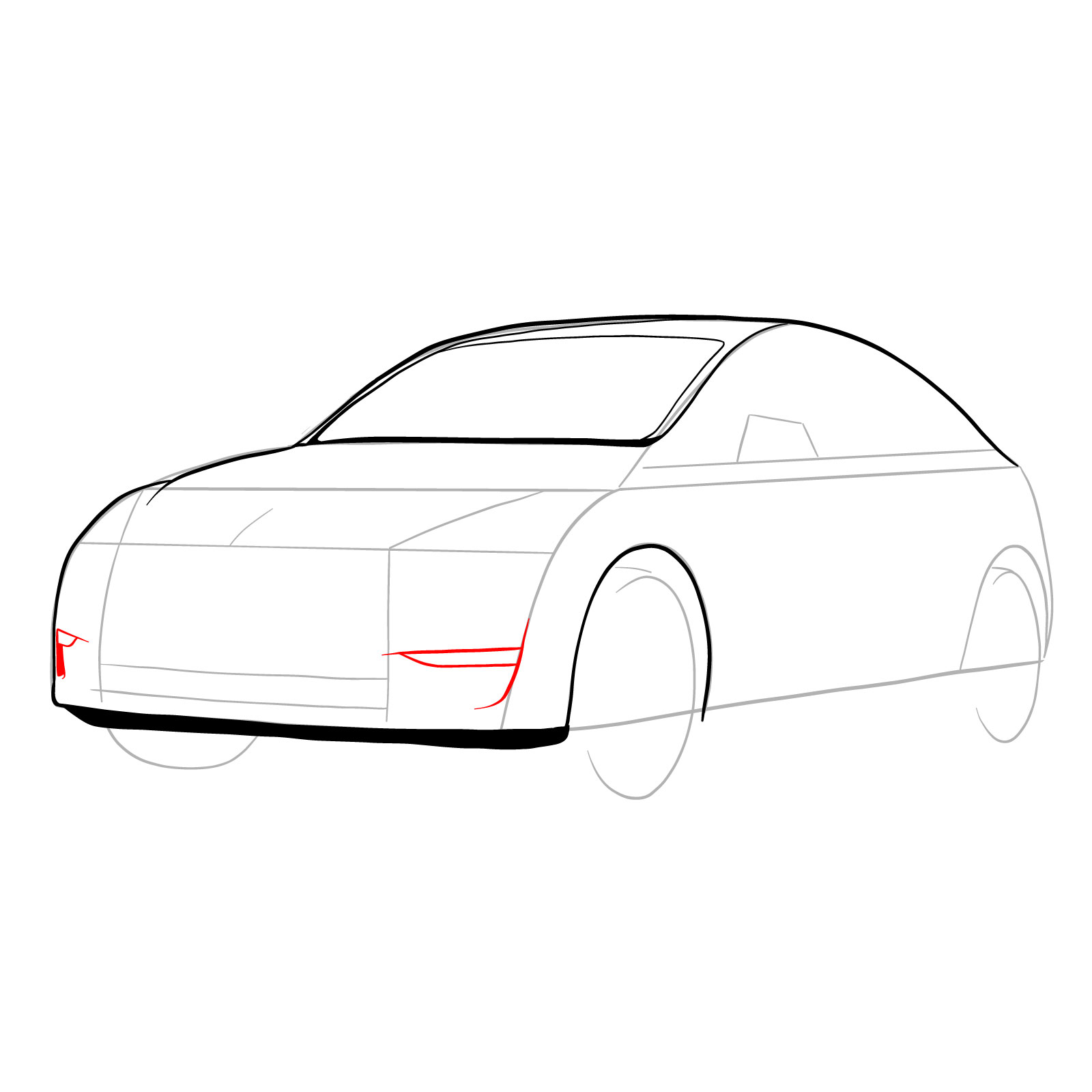 How to draw 2021 Tesla Model Y - step 12