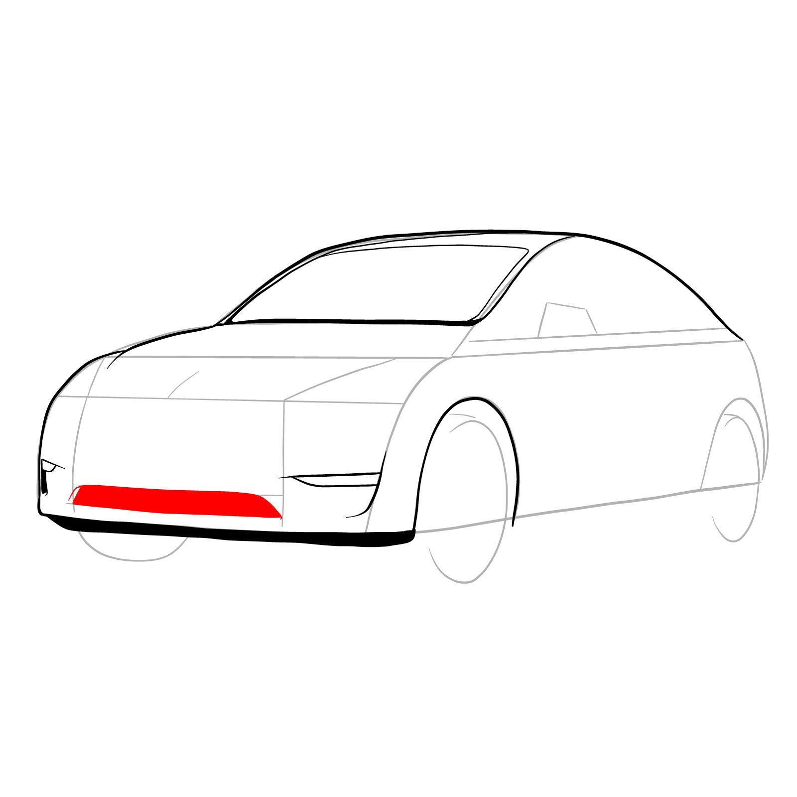 How to draw 2021 Tesla Model Y - step 13