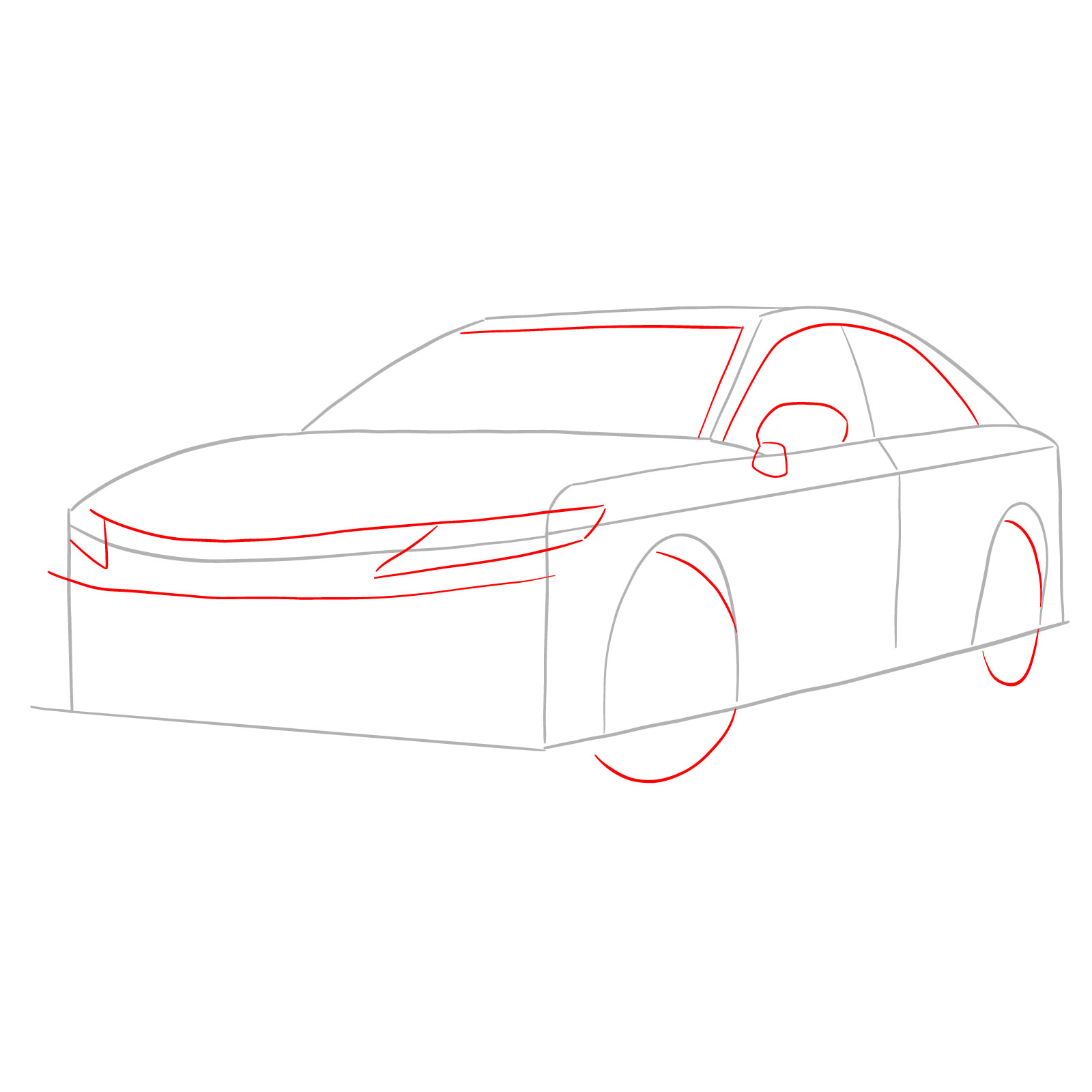 How to draw 2022 Toyota Camry - step 03