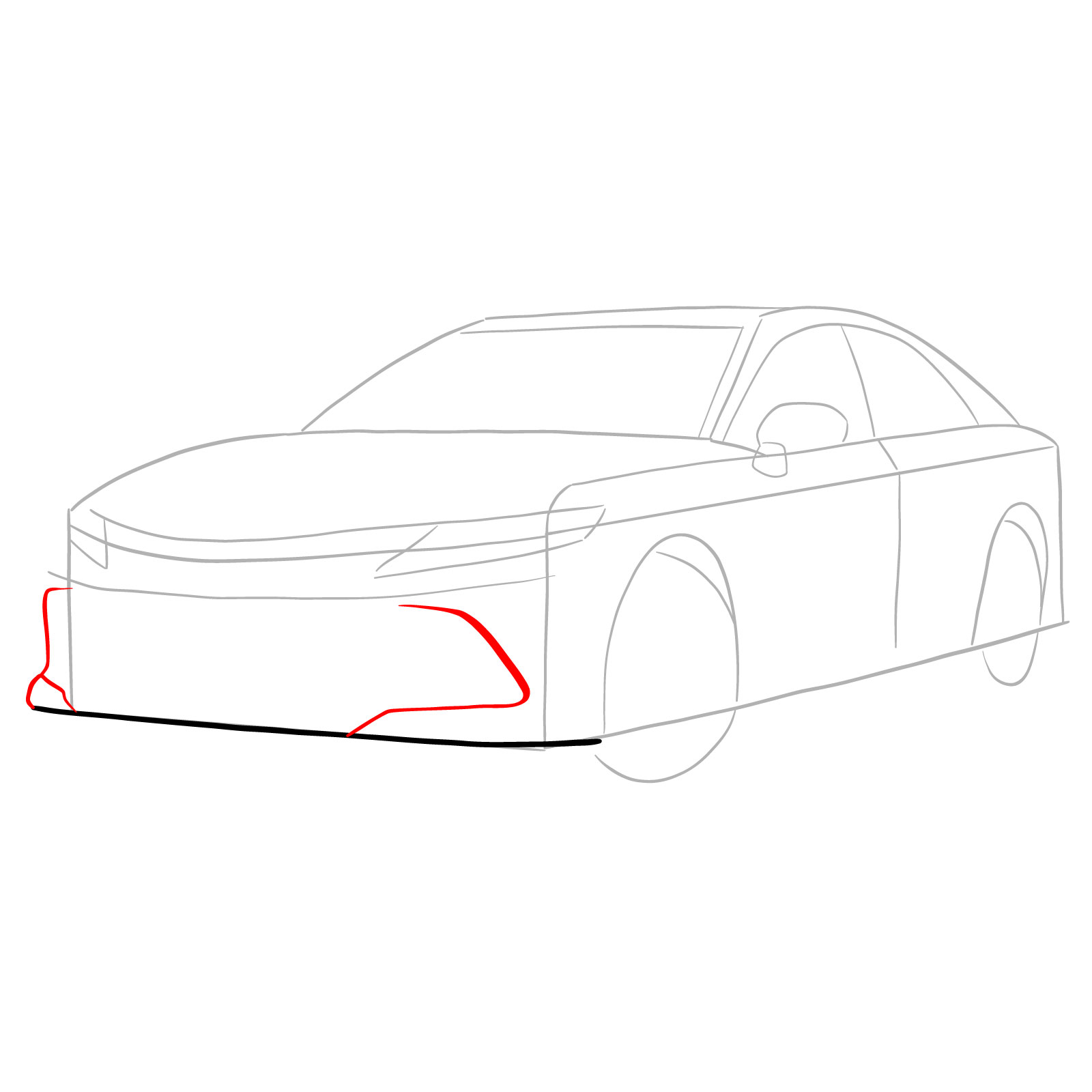How to draw 2022 Toyota Camry - step 05