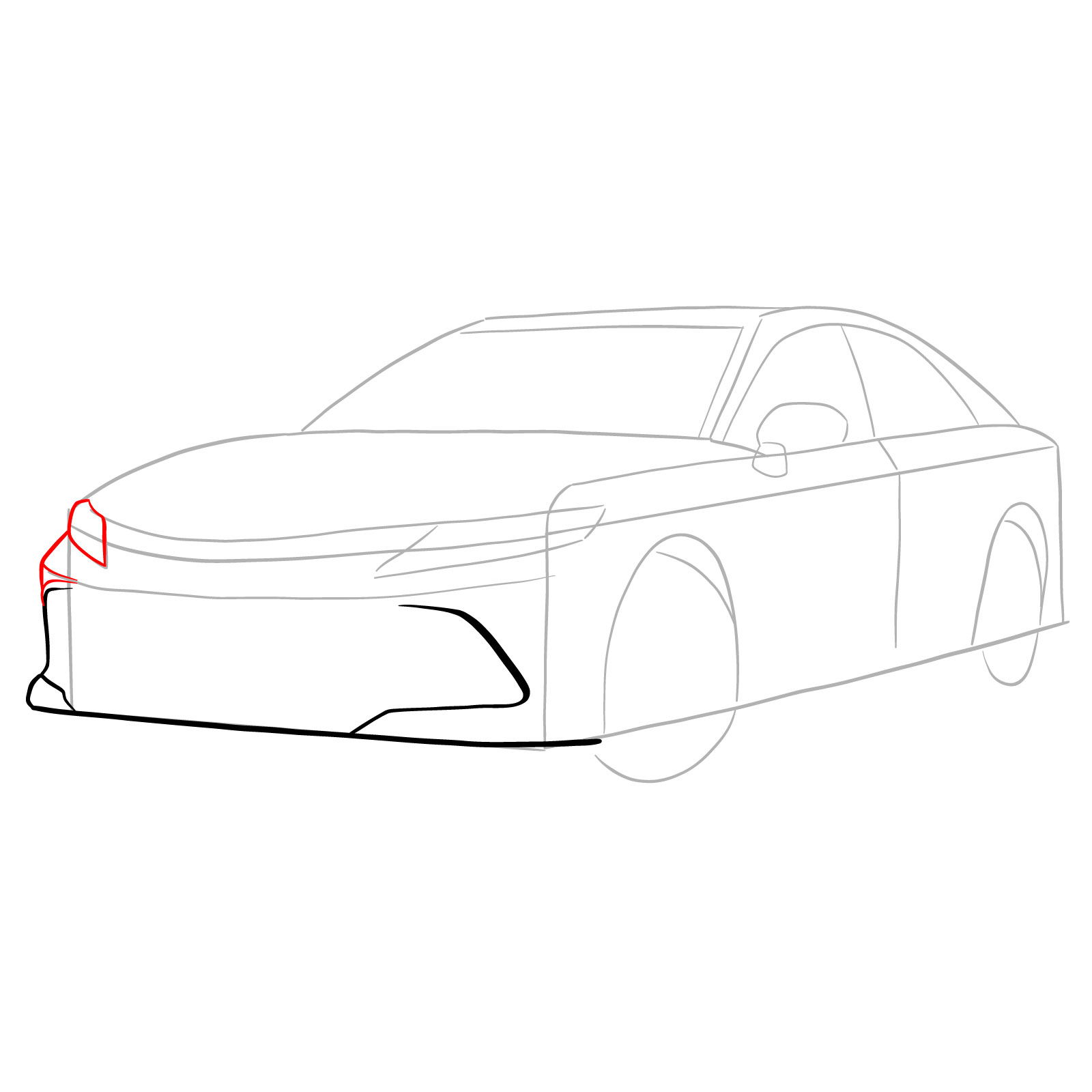 How to draw 2022 Toyota Camry - step 06