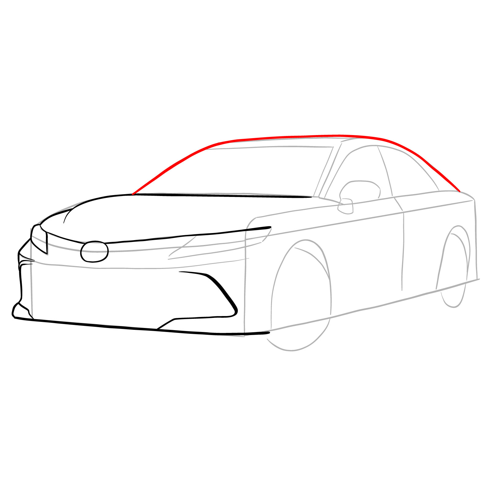 How to draw 2022 Toyota Camry - step 09