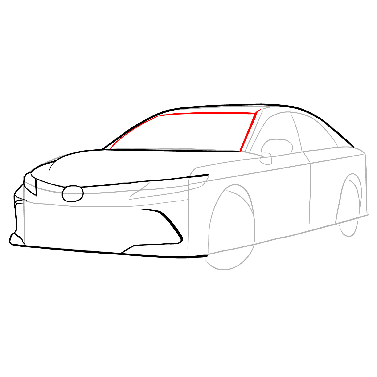 How to draw 2022 Toyota Camry - step 10