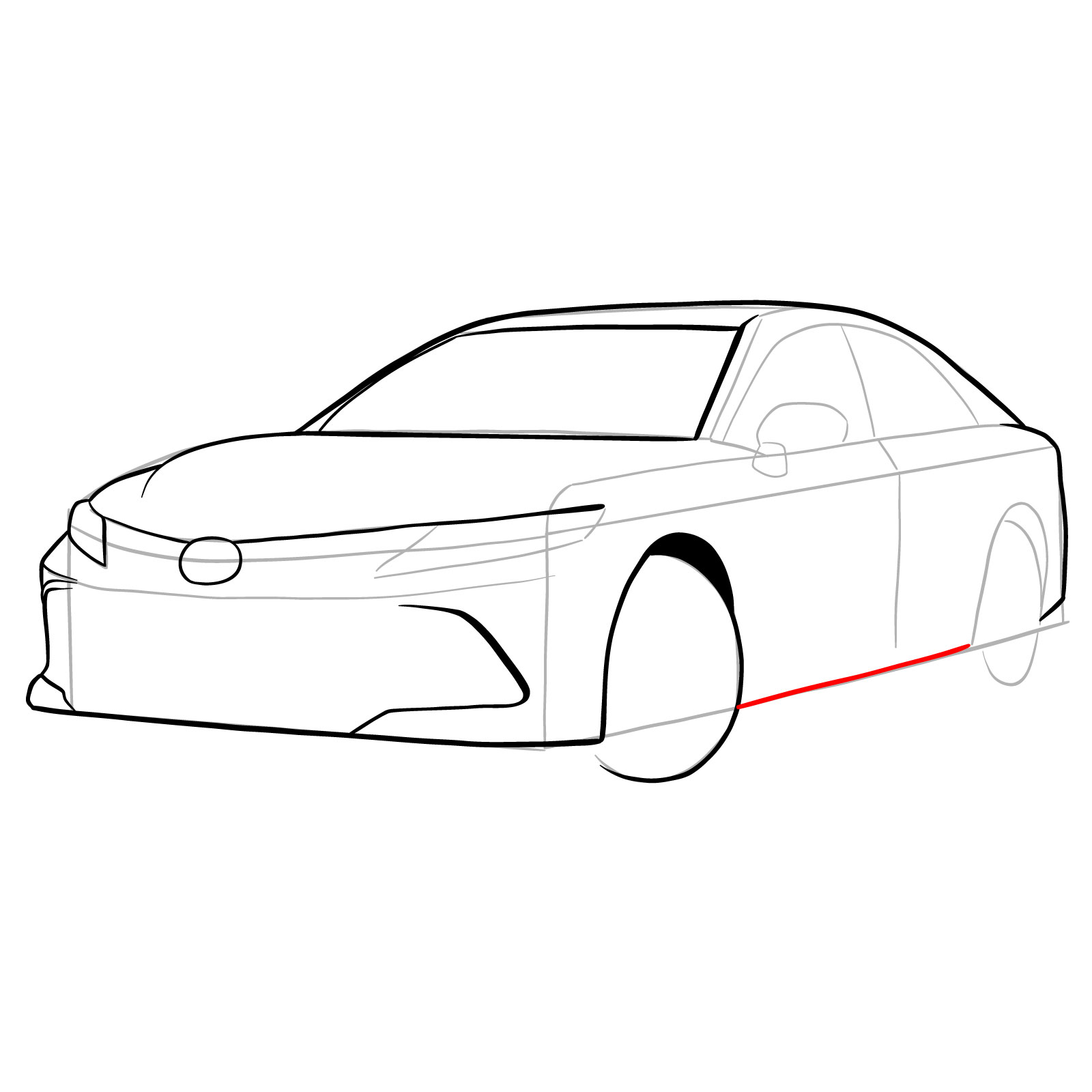 How to draw 2022 Toyota Camry - step 13