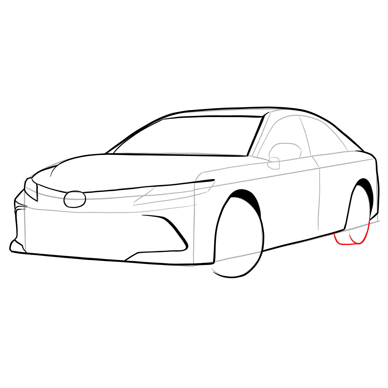 How to draw 2022 Toyota Camry - step 15