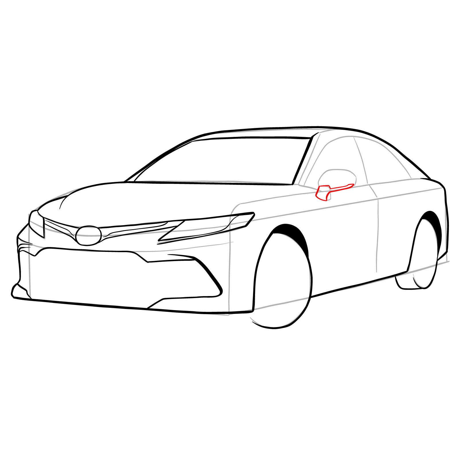 How to draw 2022 Toyota Camry - step 19