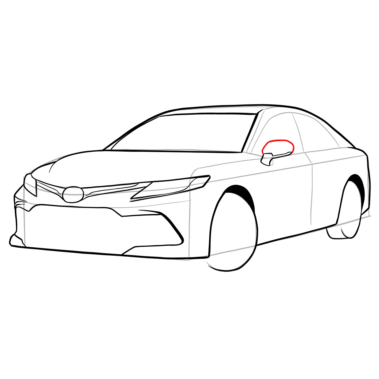 How to draw 2022 Toyota Camry - step 20