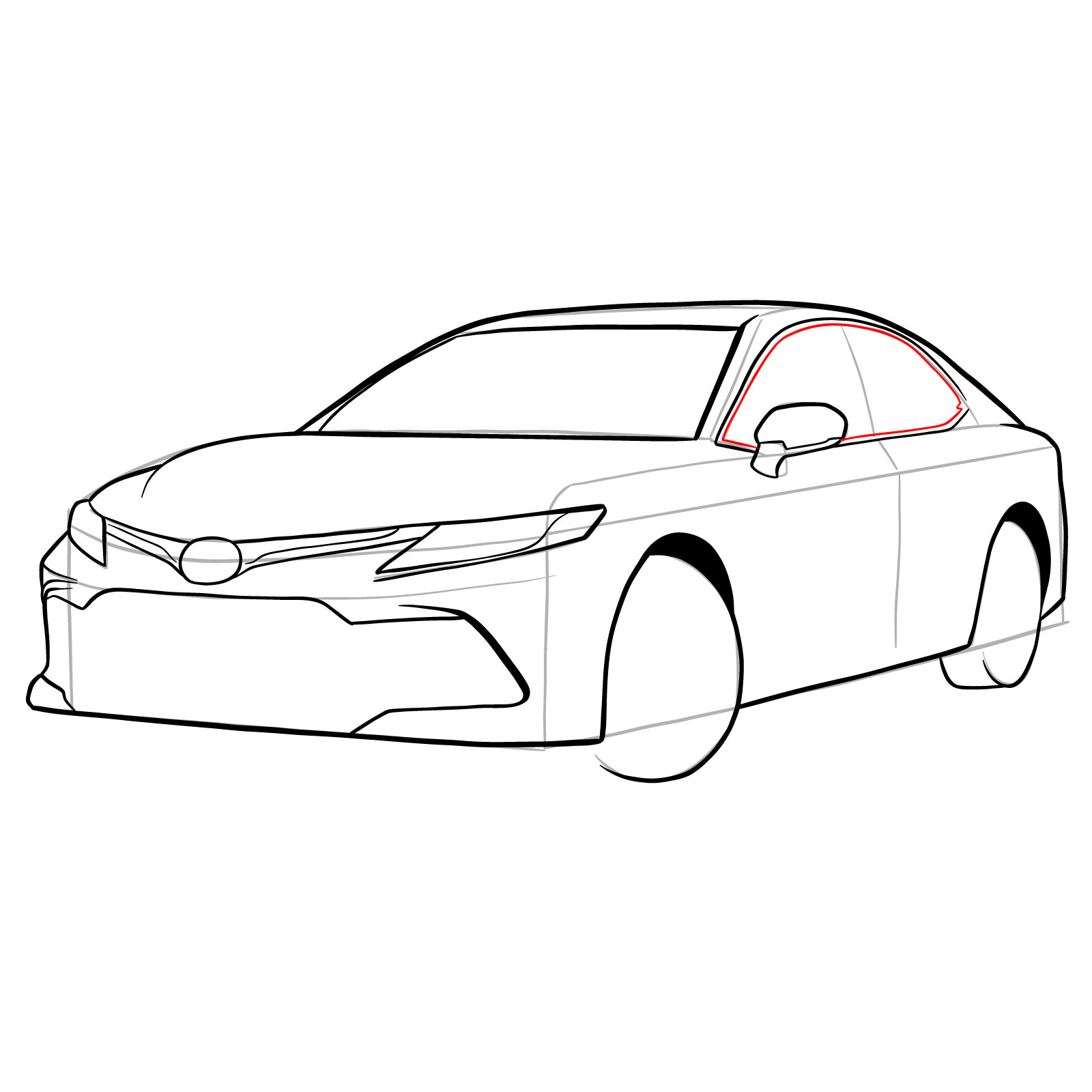 How to draw 2022 Toyota Camry - step 22