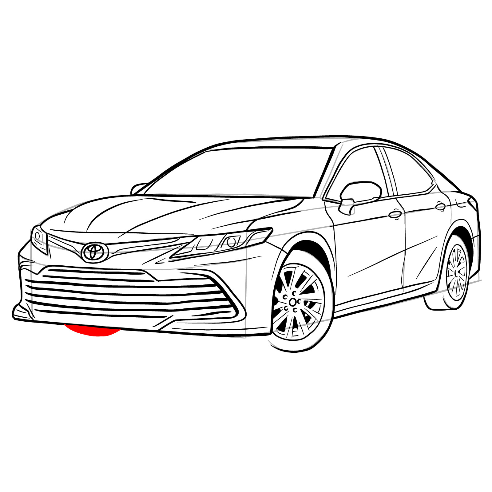 How to draw 2022 Toyota Camry - step 35