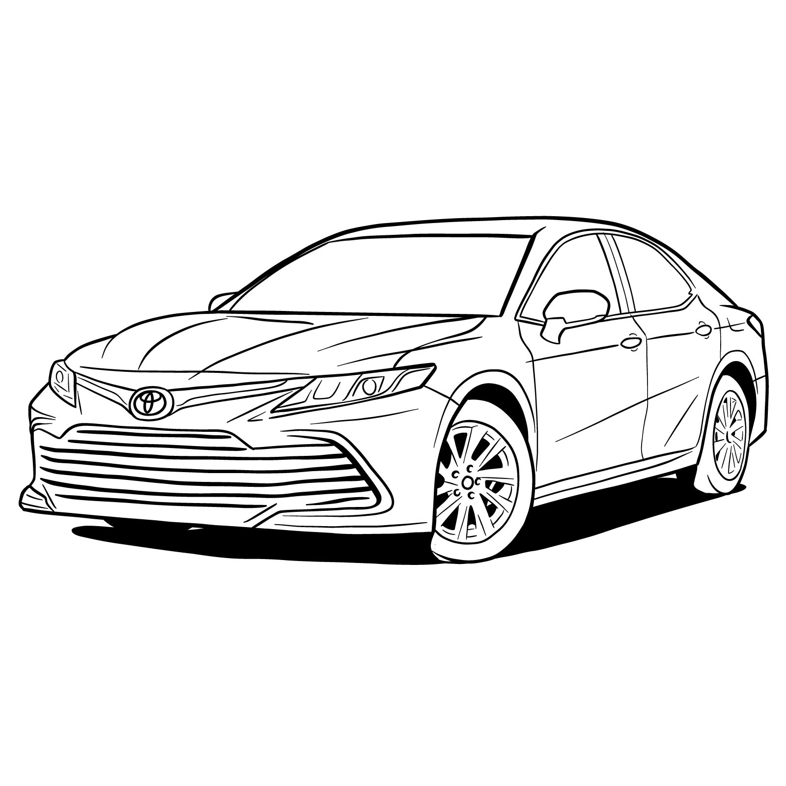 How to draw 2022 Toyota Camry - final step