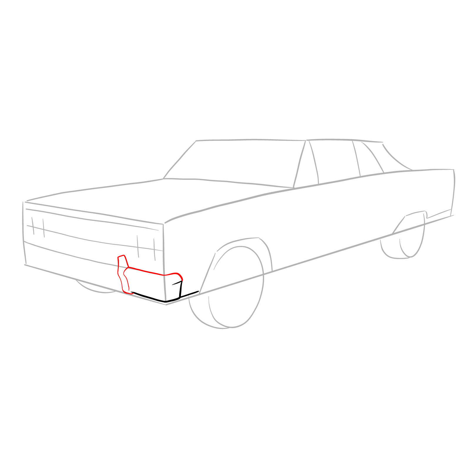 How to draw 1964 Chevrolet Malibu - step 05