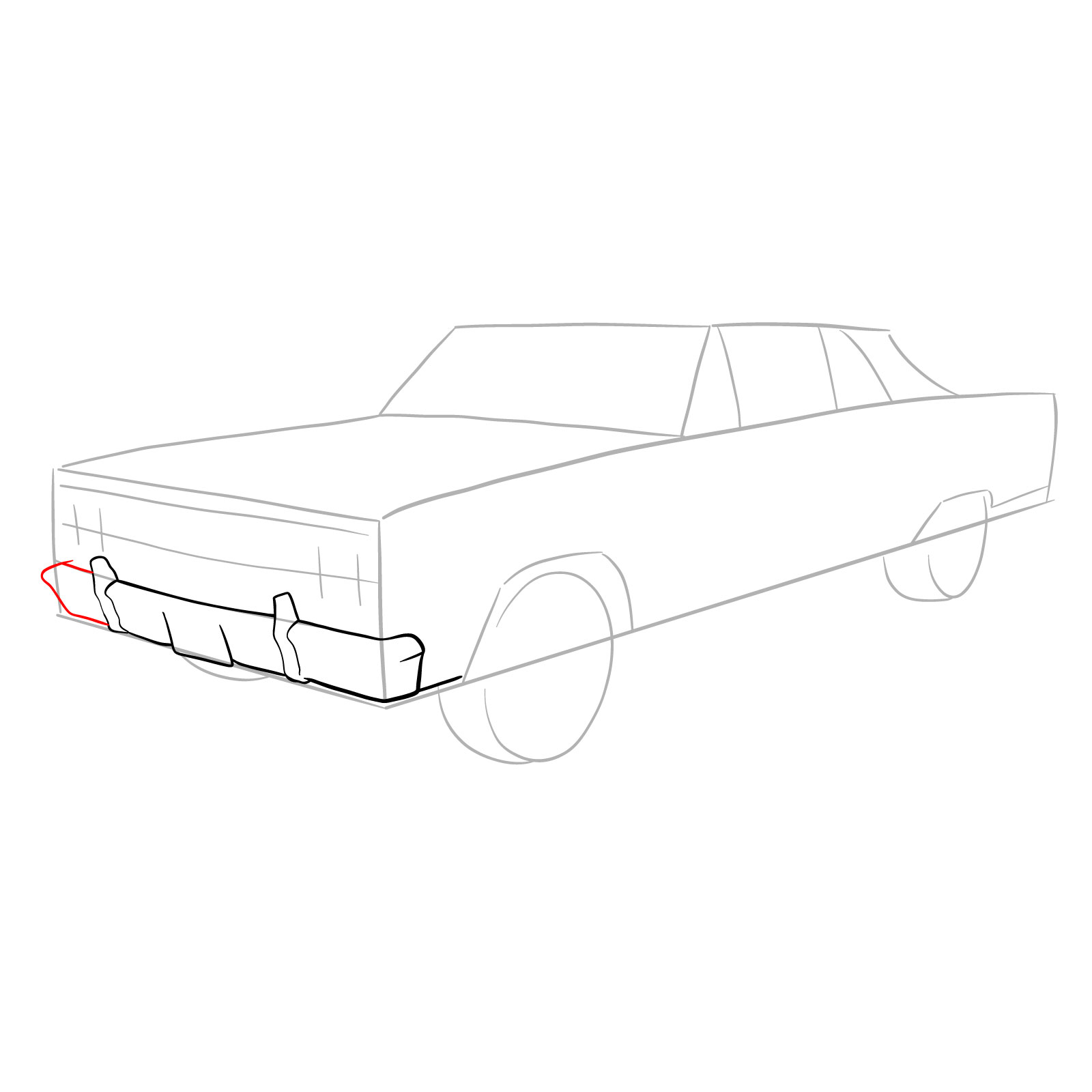 How to draw 1964 Chevrolet Malibu - step 07