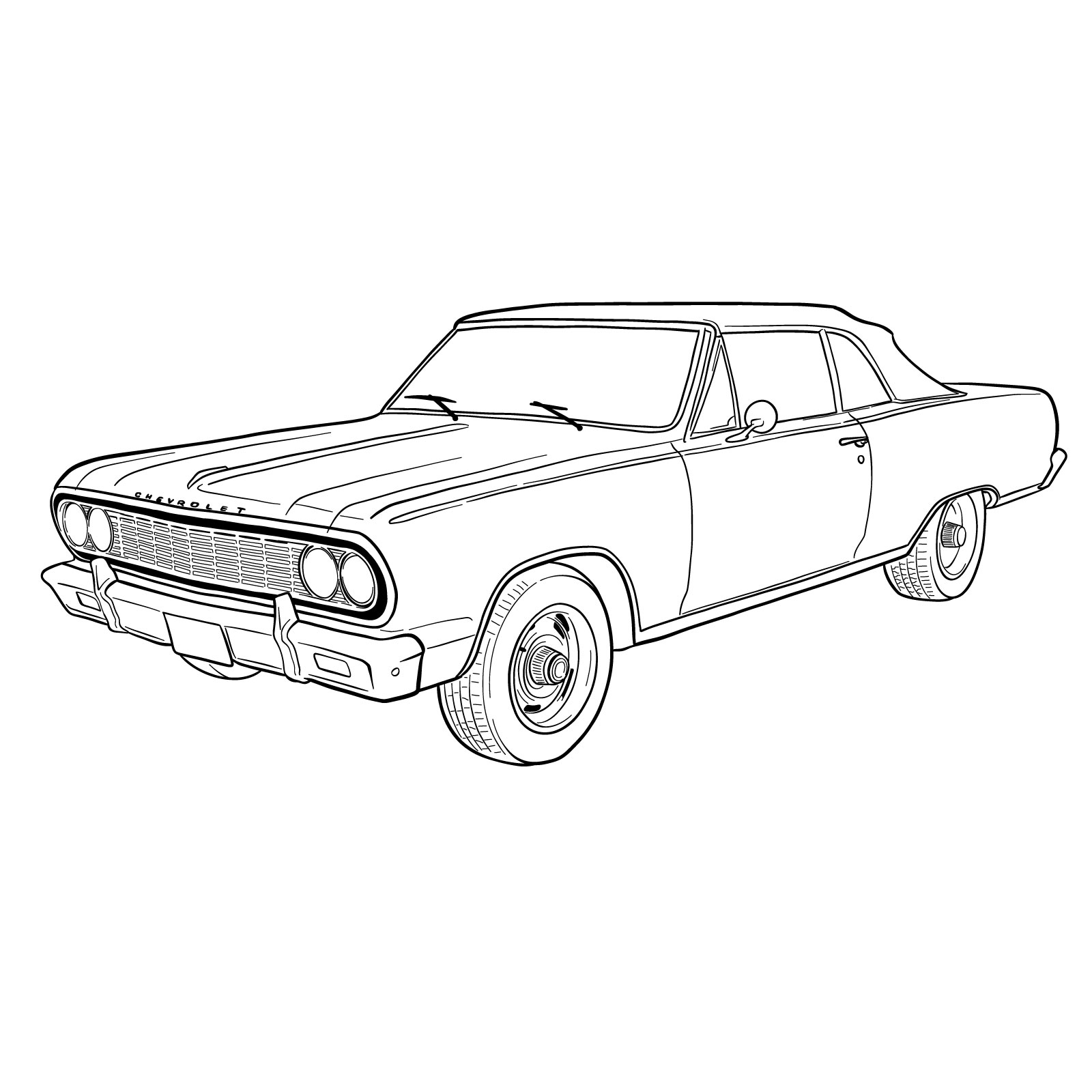 How to draw 1964 Chevrolet Malibu - final step