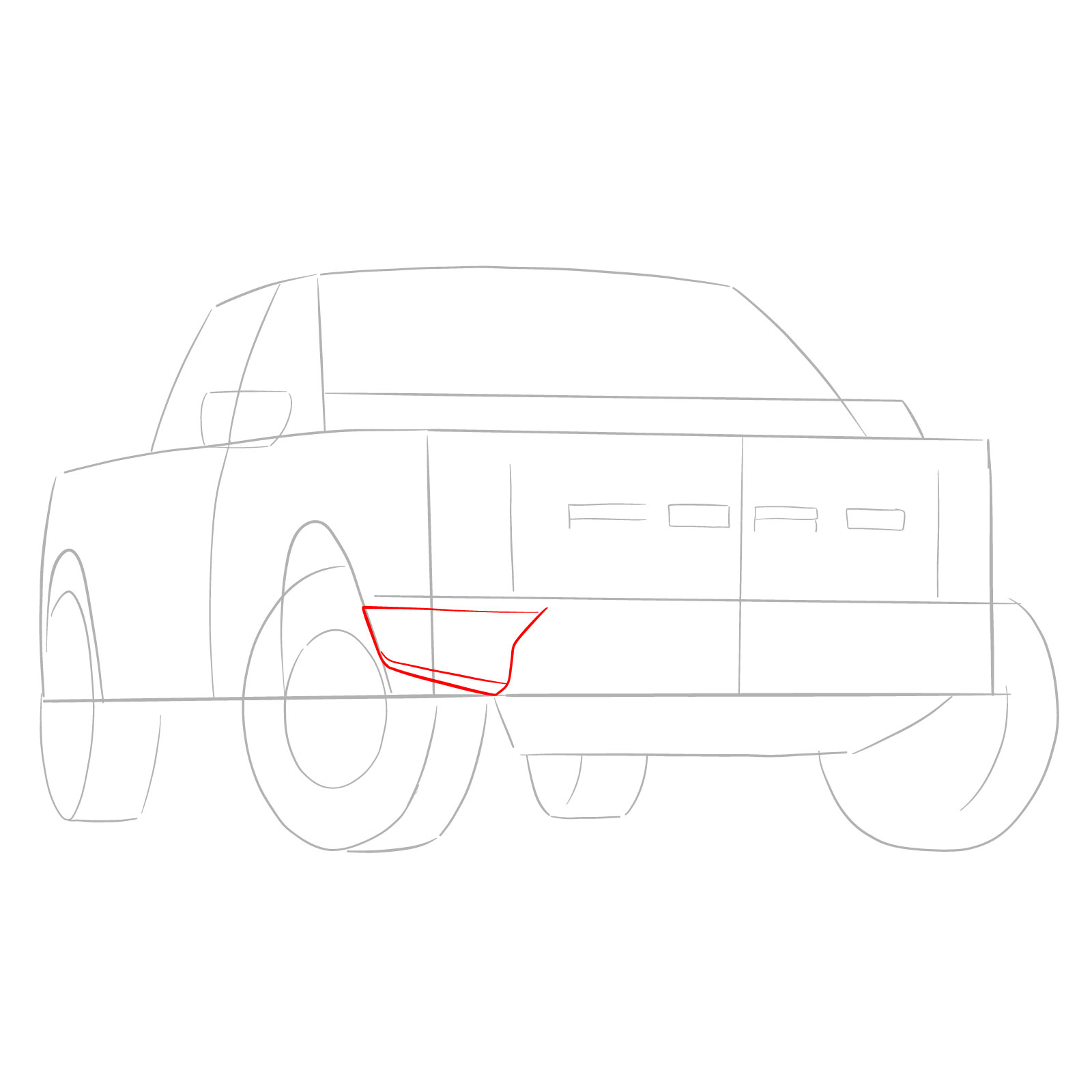 How to draw a 2023 Ford F-Series F-150 Raptor - step 04