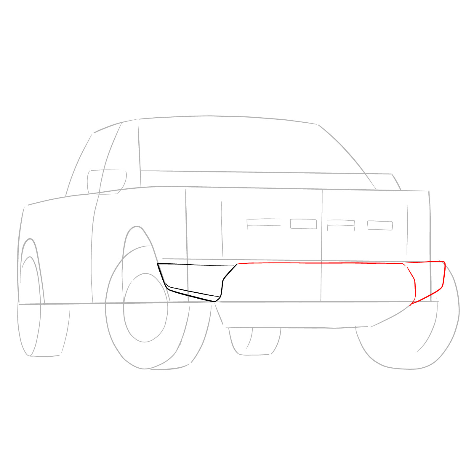 How to draw a 2023 Ford F-Series F-150 Raptor - step 05