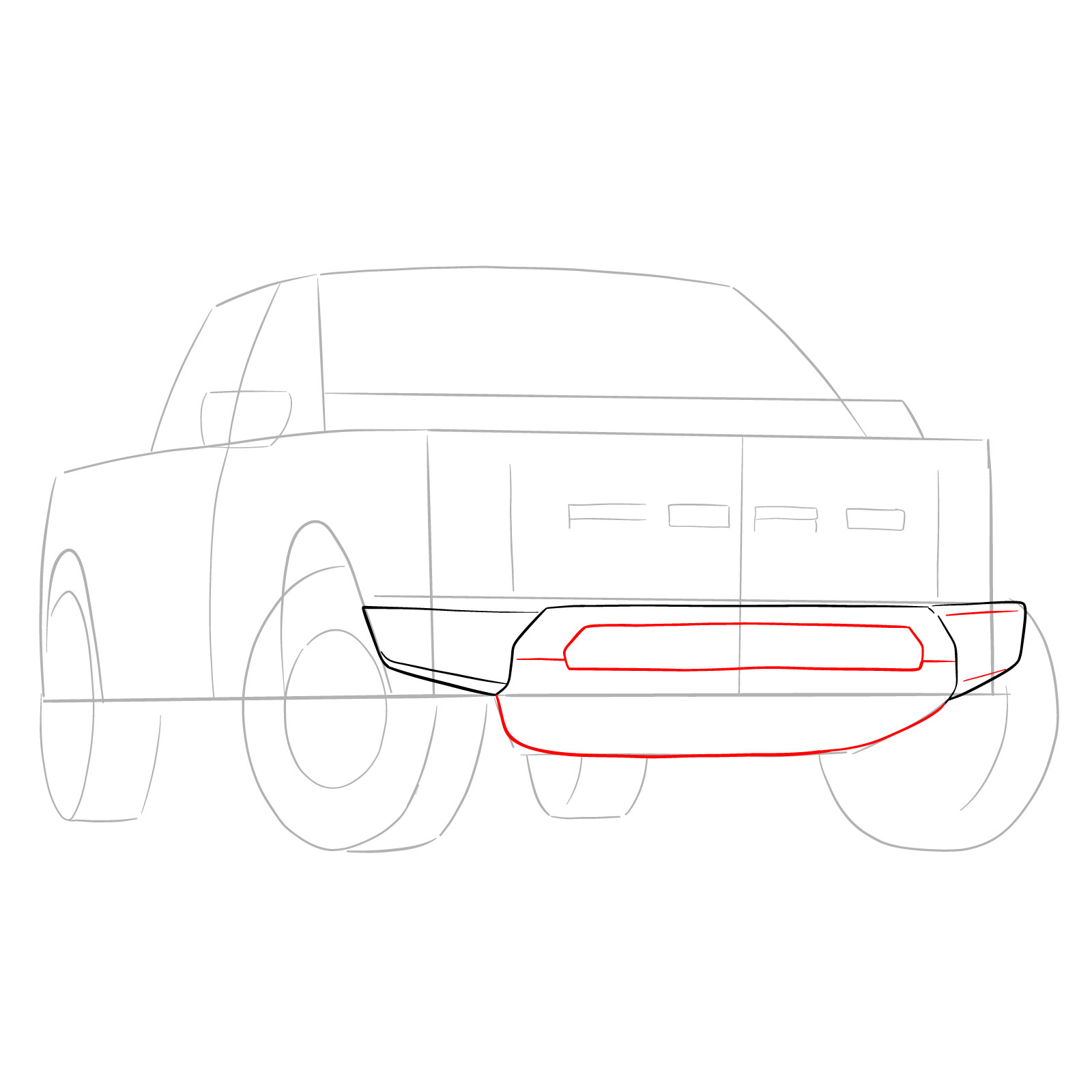 How to draw a 2023 Ford F-Series F-150 Raptor - step 06