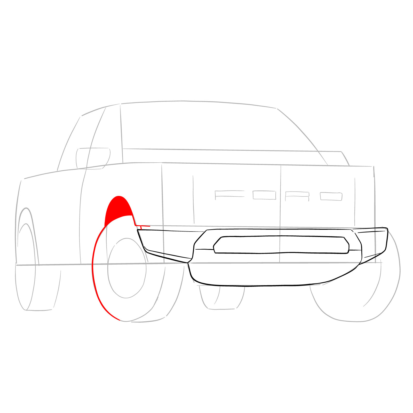 How to draw a 2023 Ford F-Series F-150 Raptor - step 07