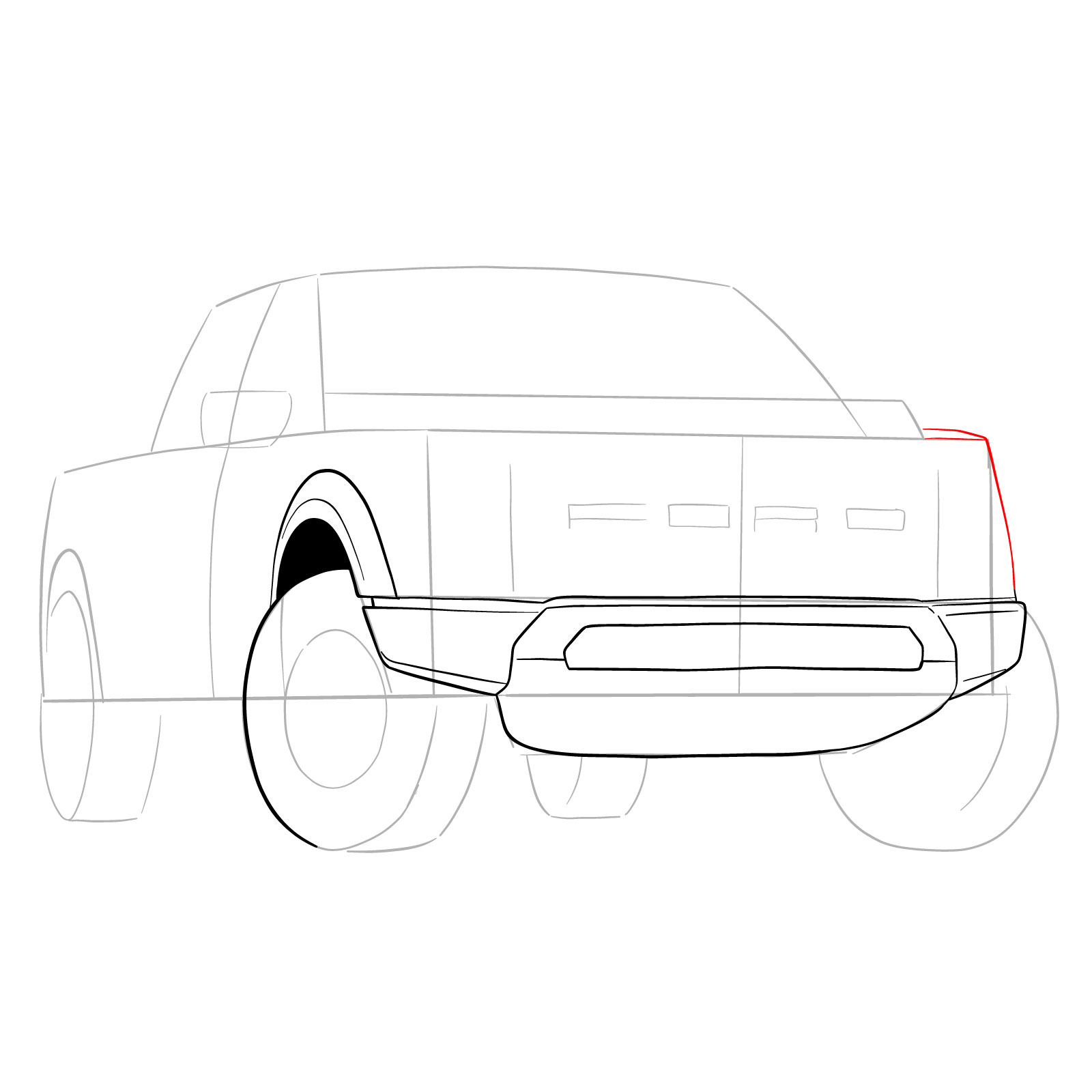 How to draw a 2023 Ford F-Series F-150 Raptor - step 09