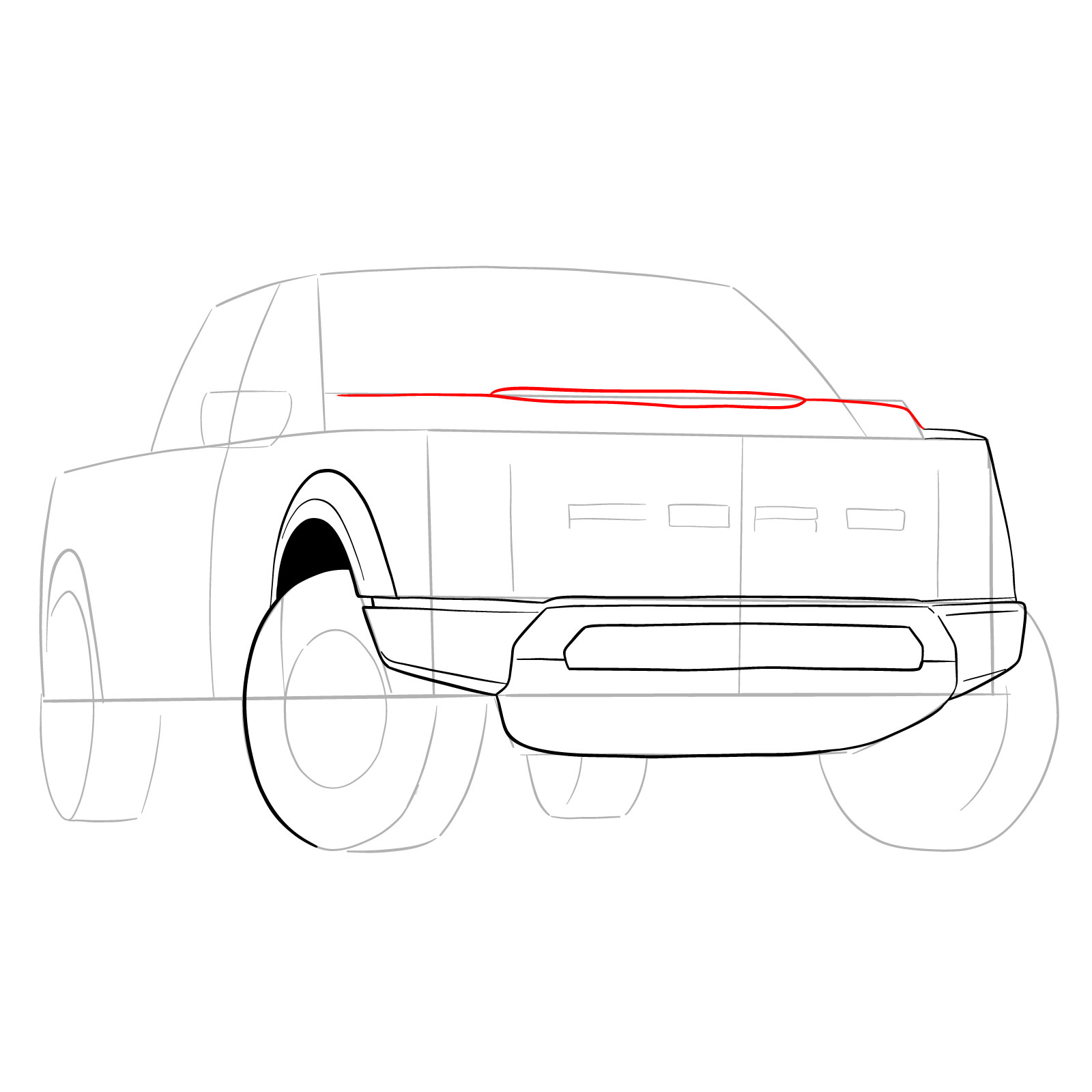 How to draw a 2023 Ford F-Series F-150 Raptor - step 10