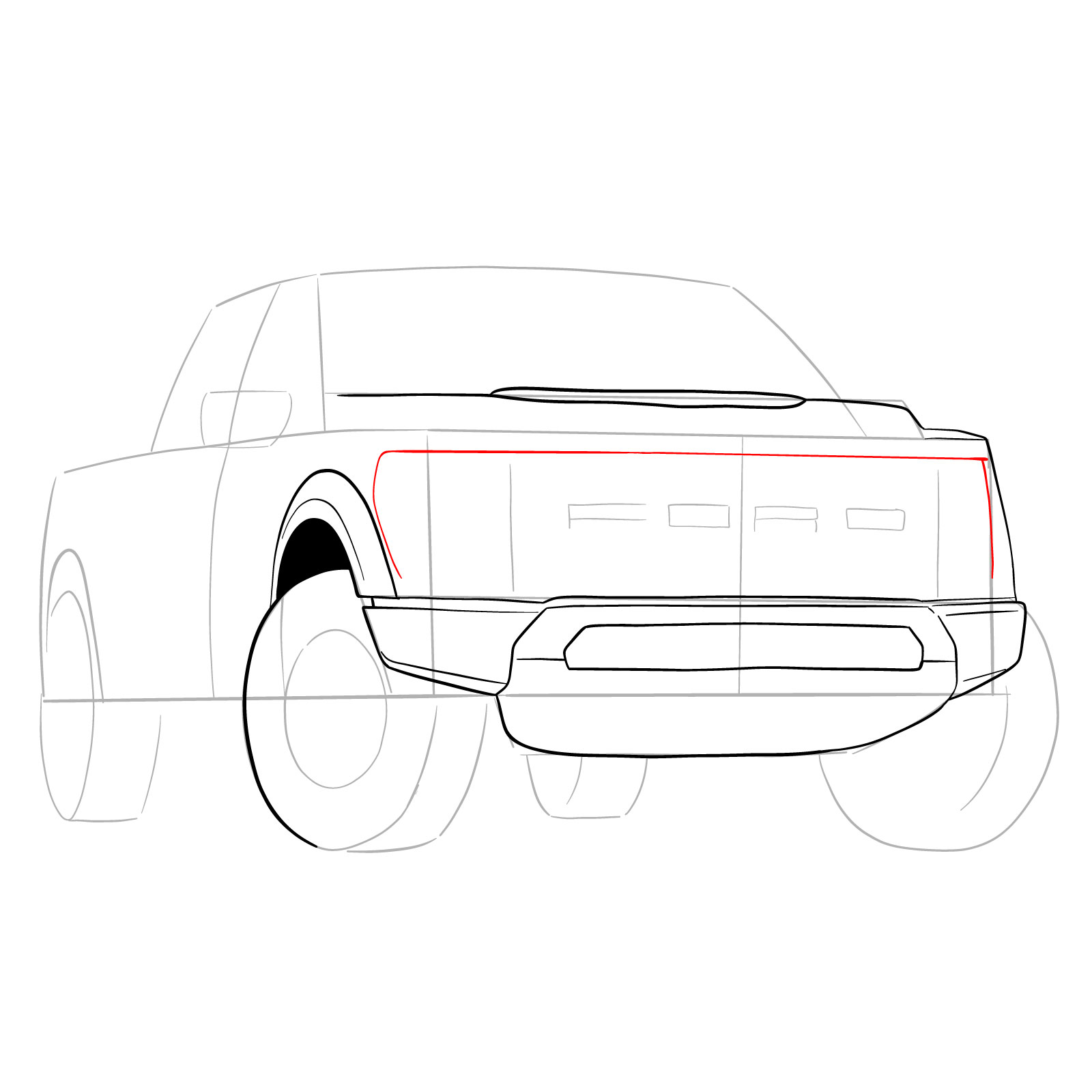 How to draw a 2023 Ford F-Series F-150 Raptor - step 11