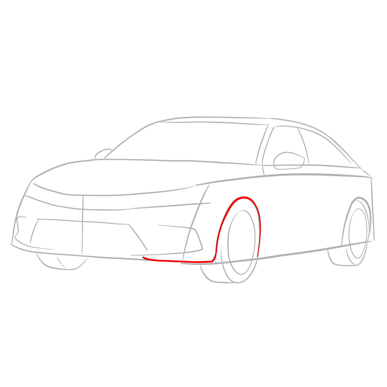 How to draw a 2022 Honda Civic - step 04