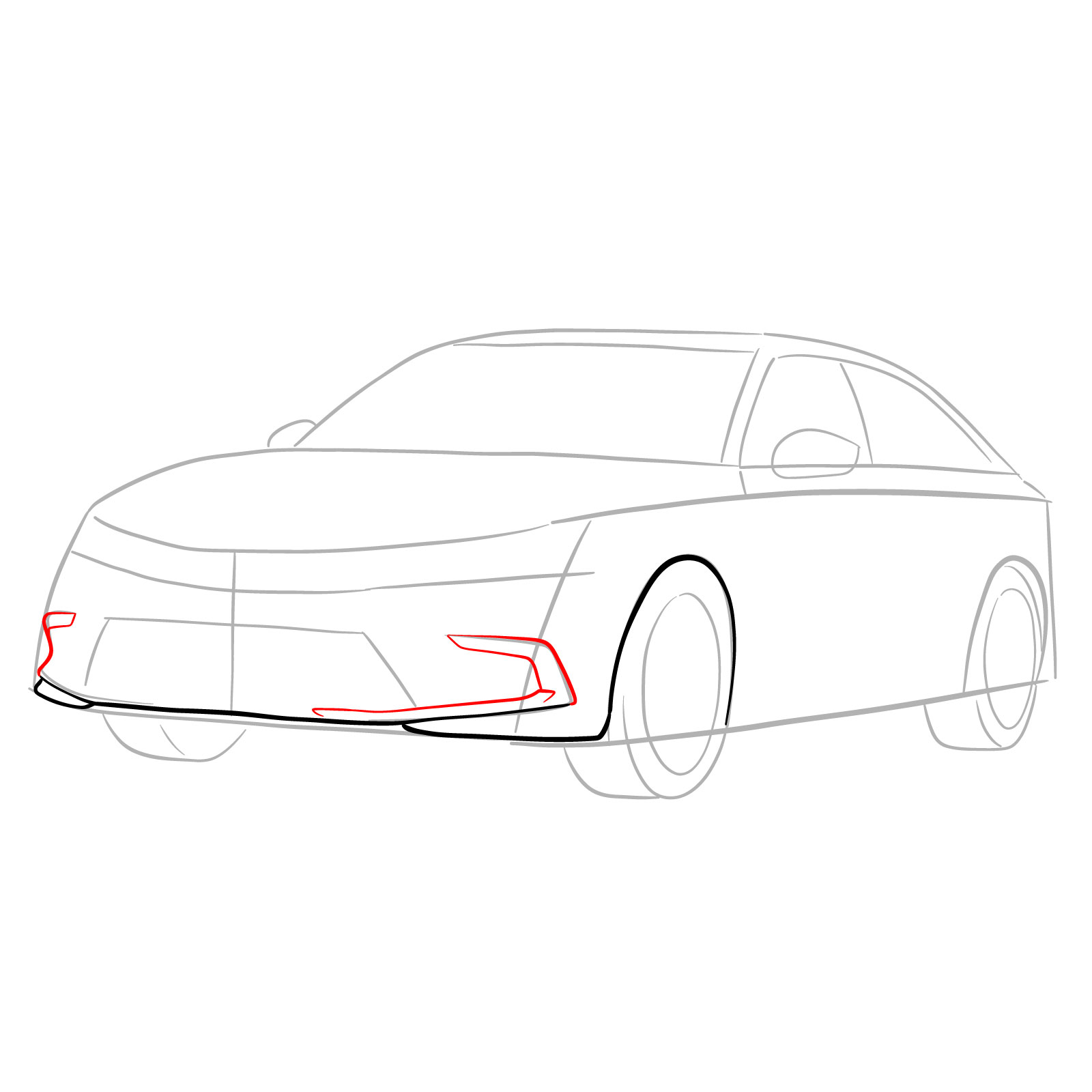 How to draw a 2022 Honda Civic - step 06