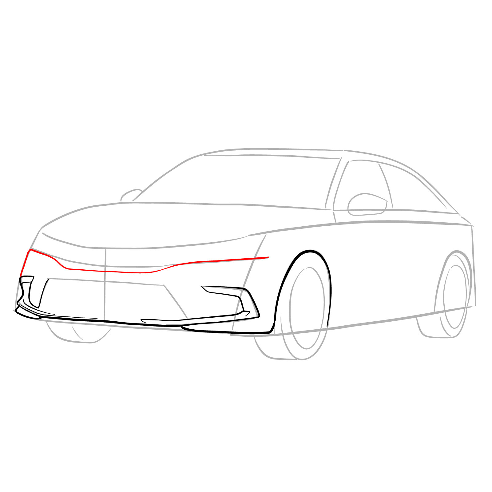 How to draw a 2022 Honda Civic - step 08