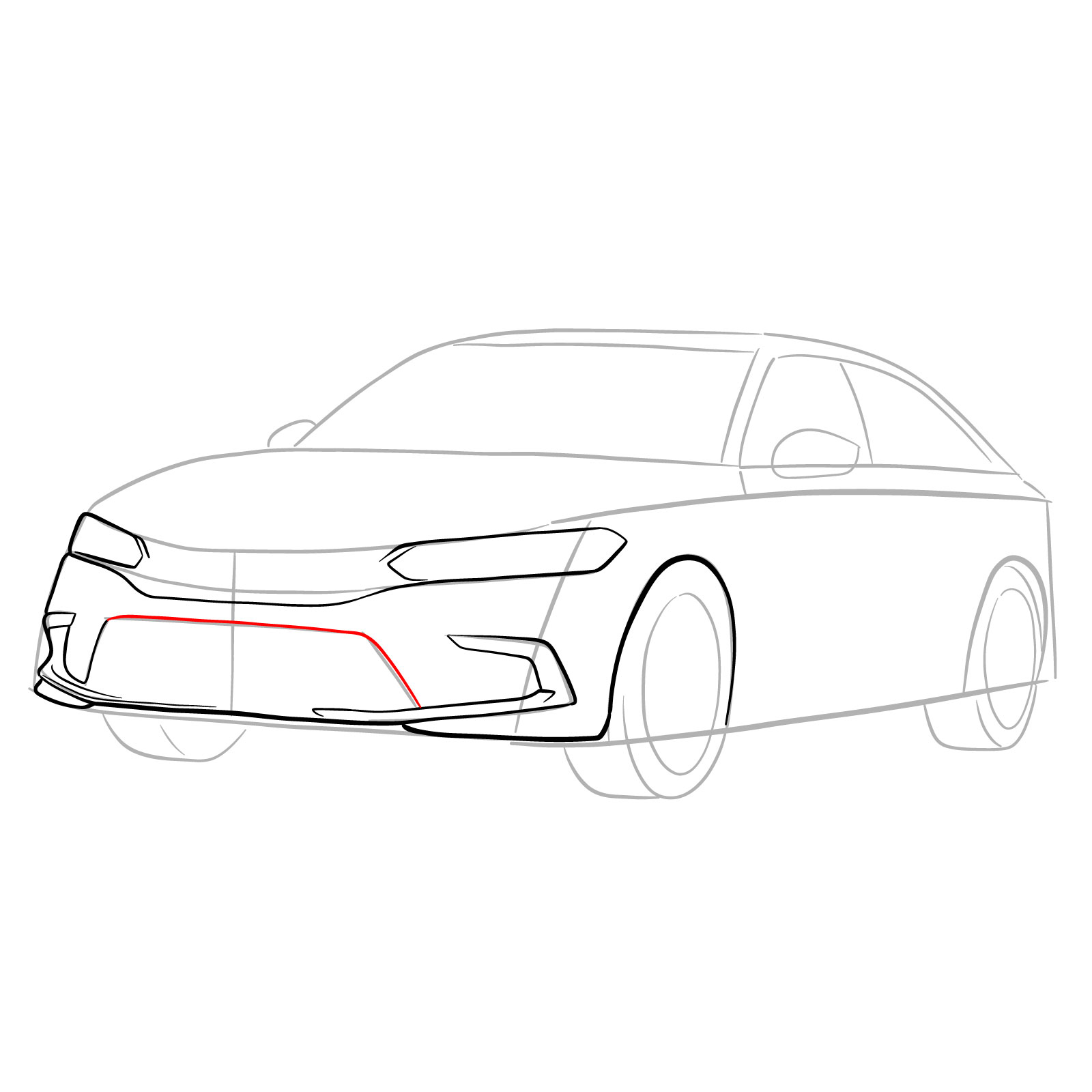 How to draw a 2022 Honda Civic - step 10