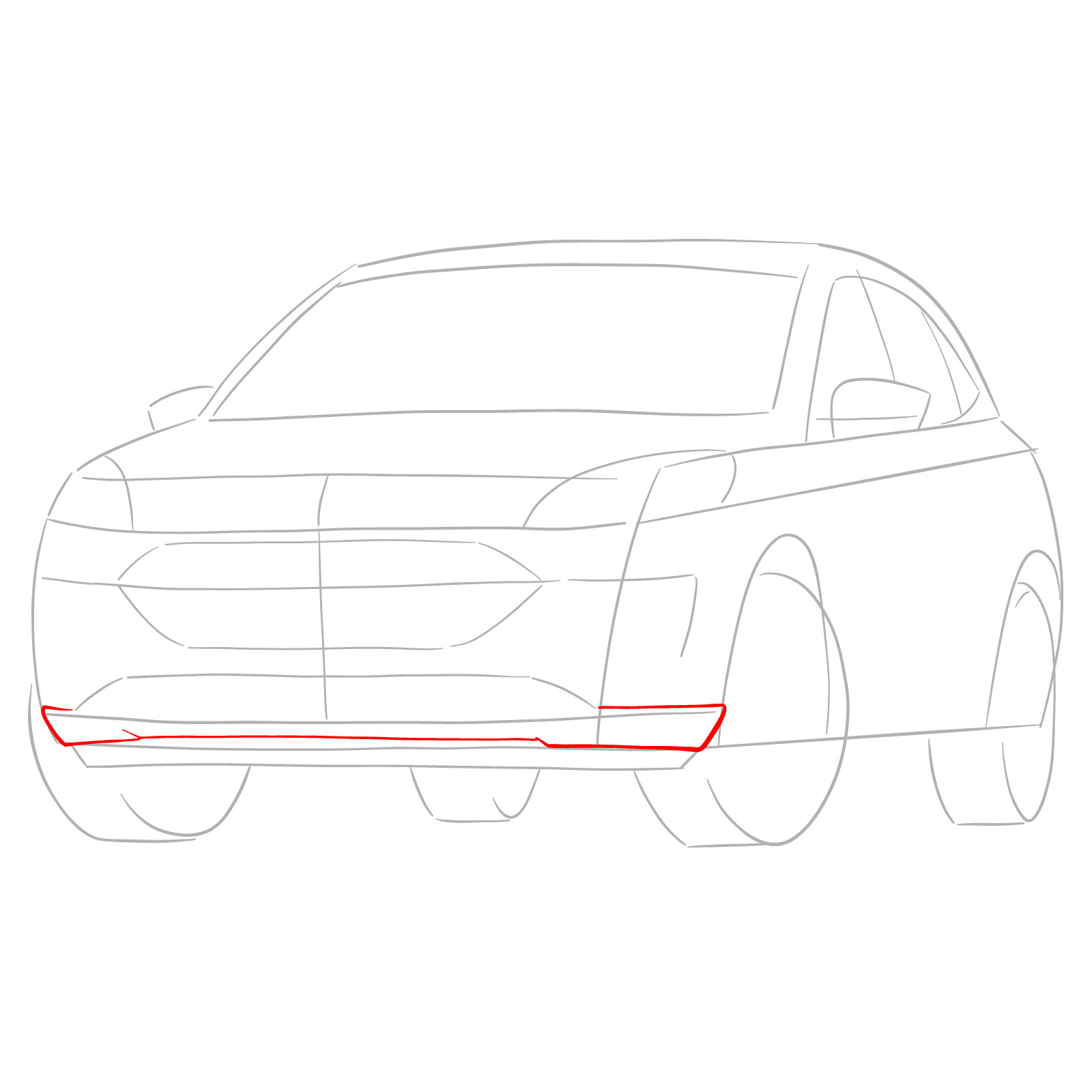 How to draw a 2022 Ford Escape - step 04