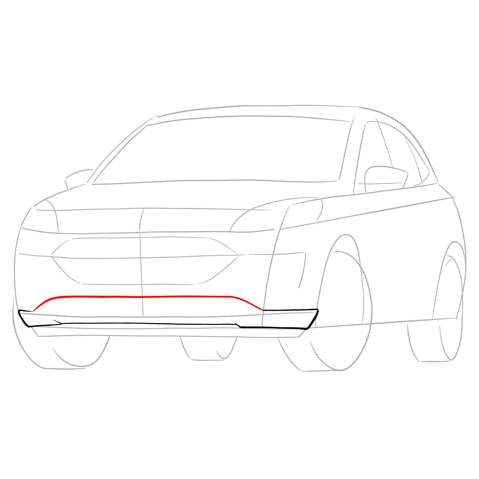 How to draw a 2022 Ford Escape - step 05
