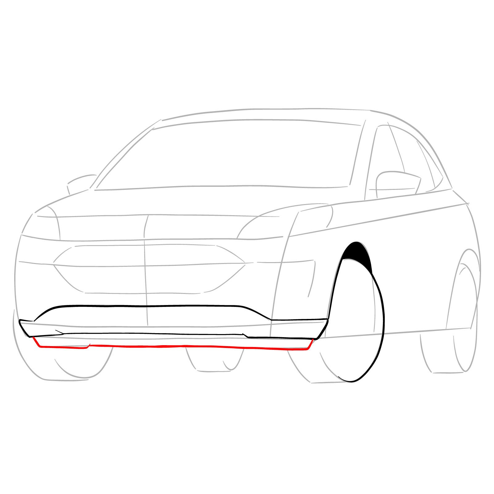 How to draw a 2022 Ford Escape - step 07