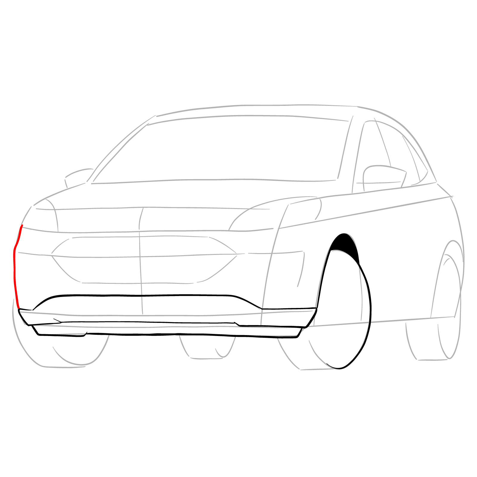 How to draw a 2022 Ford Escape - step 08