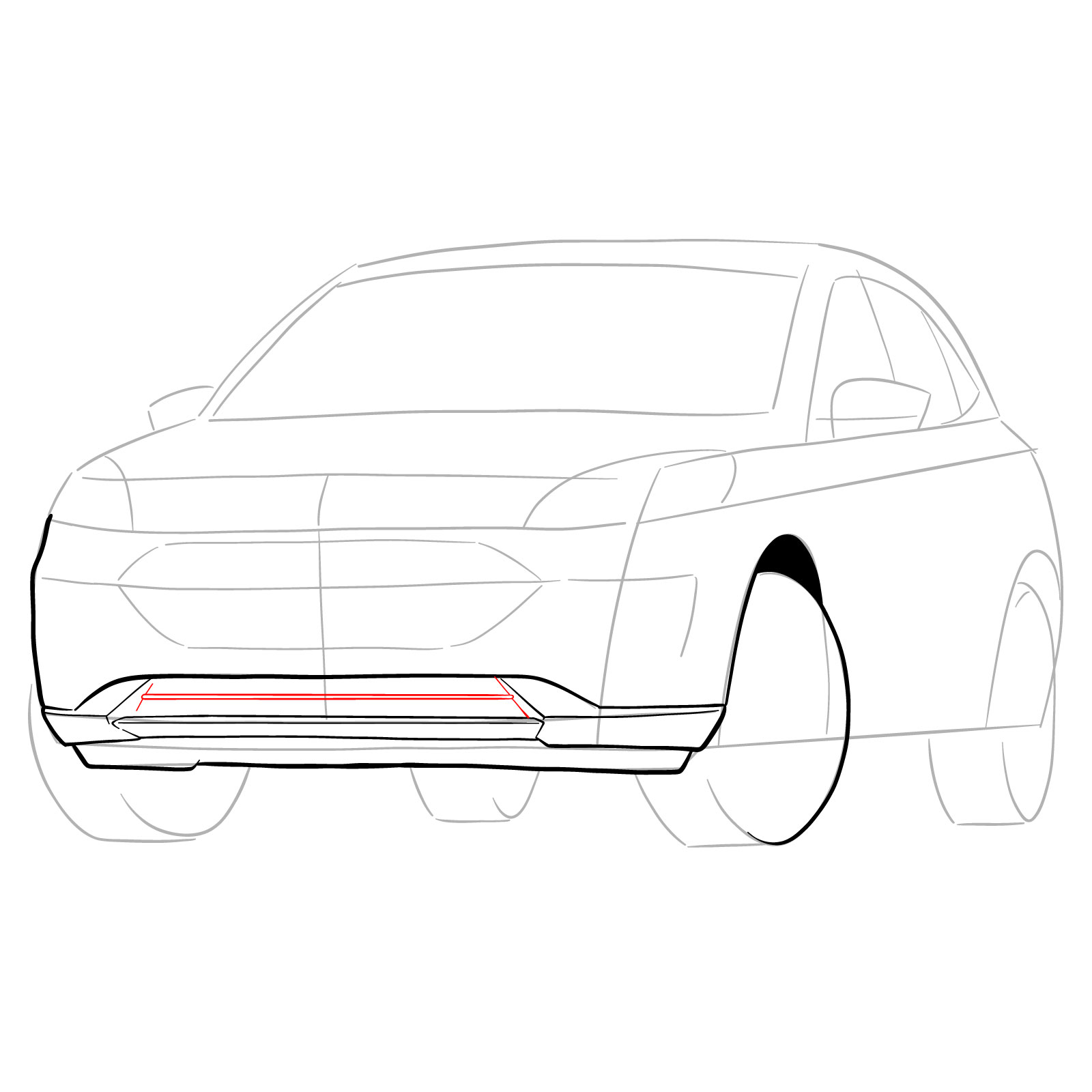 How to draw a 2022 Ford Escape - step 11