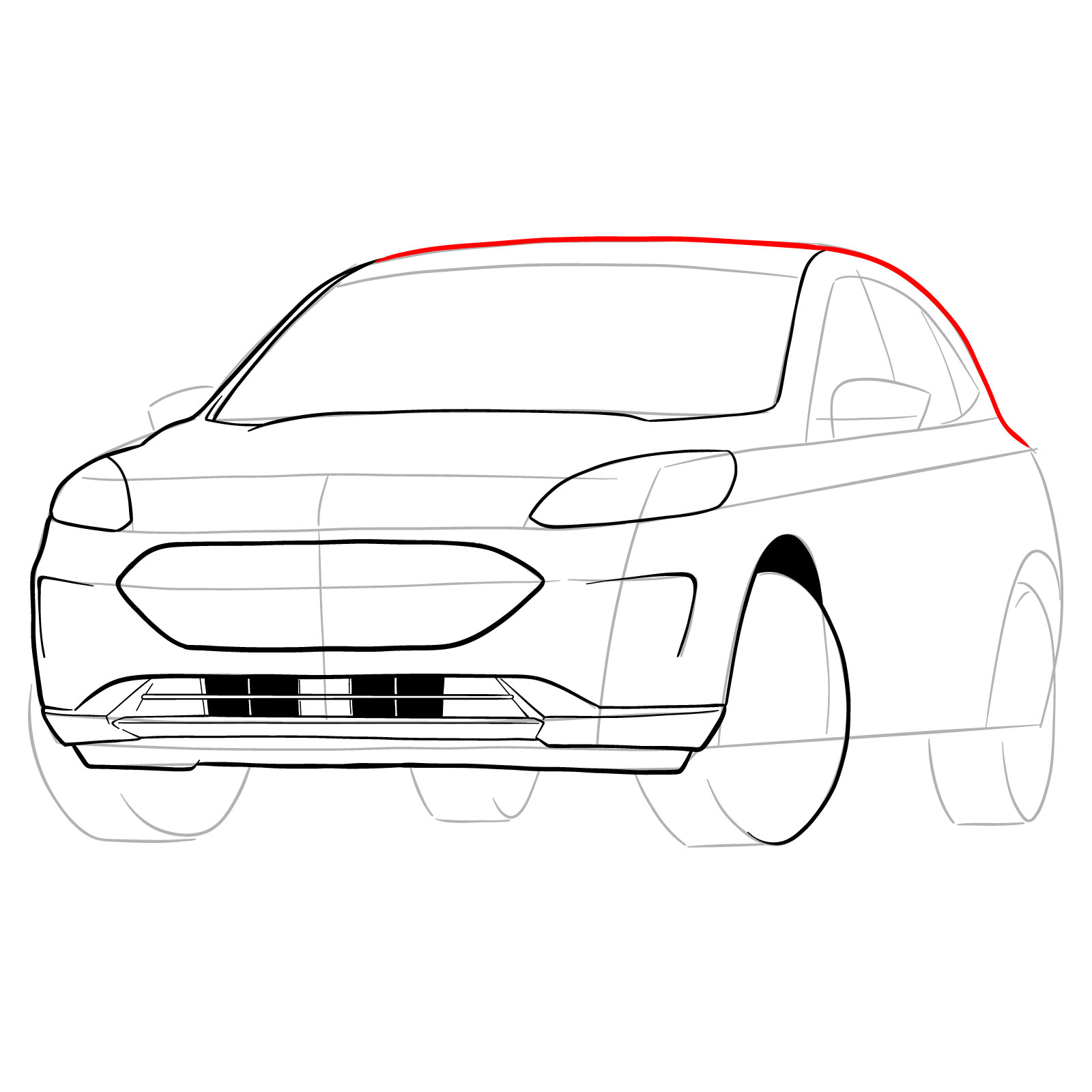 How to draw a 2022 Ford Escape - step 18