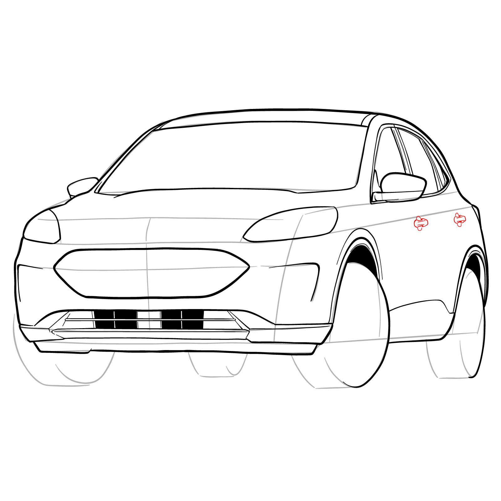 How to draw a 2022 Ford Escape - step 28