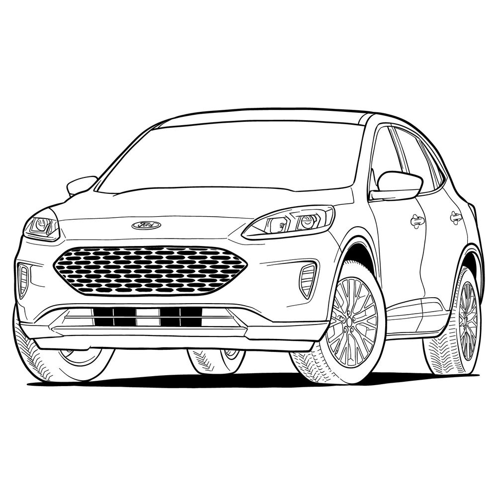 How to draw a 2022 Ford Escape