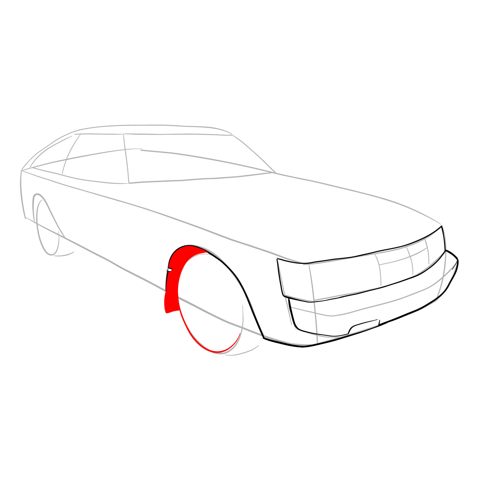 How to draw a 1979 Toyota Celica Supra Mk I Coupe - step 08