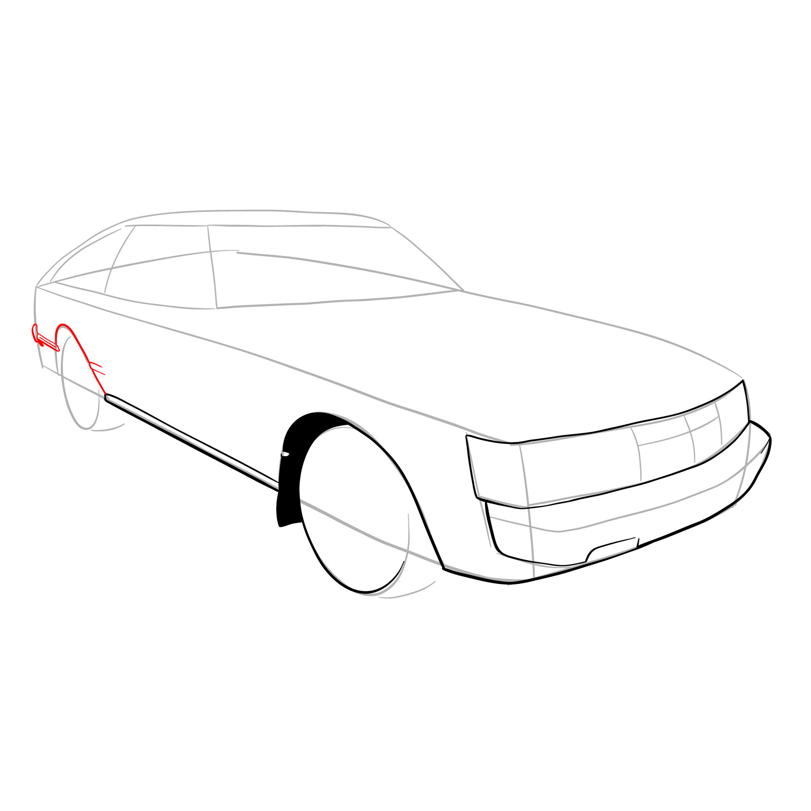 How to draw a 1979 Toyota Celica Supra Mk I Coupe - step 10
